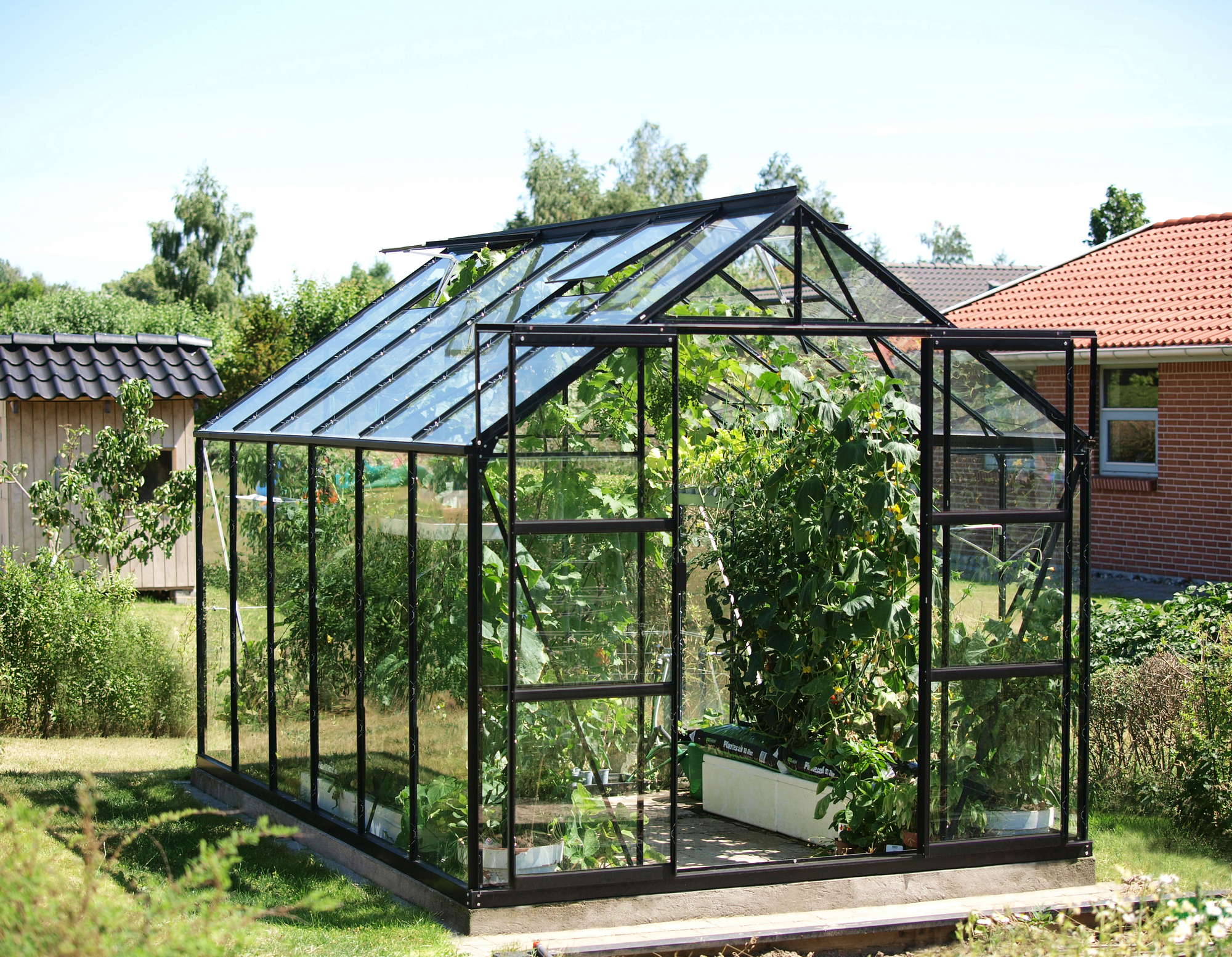 Vitavia Gewächshaus 'Uranus 9900' 254 x 379 cm mit 3 mm Sicherheitsglas schwarz