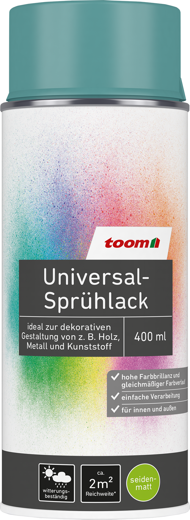 Thumbnail - toom Universal-Sprühlack 'Aquamarine' türkis seidenmatt 400 ml