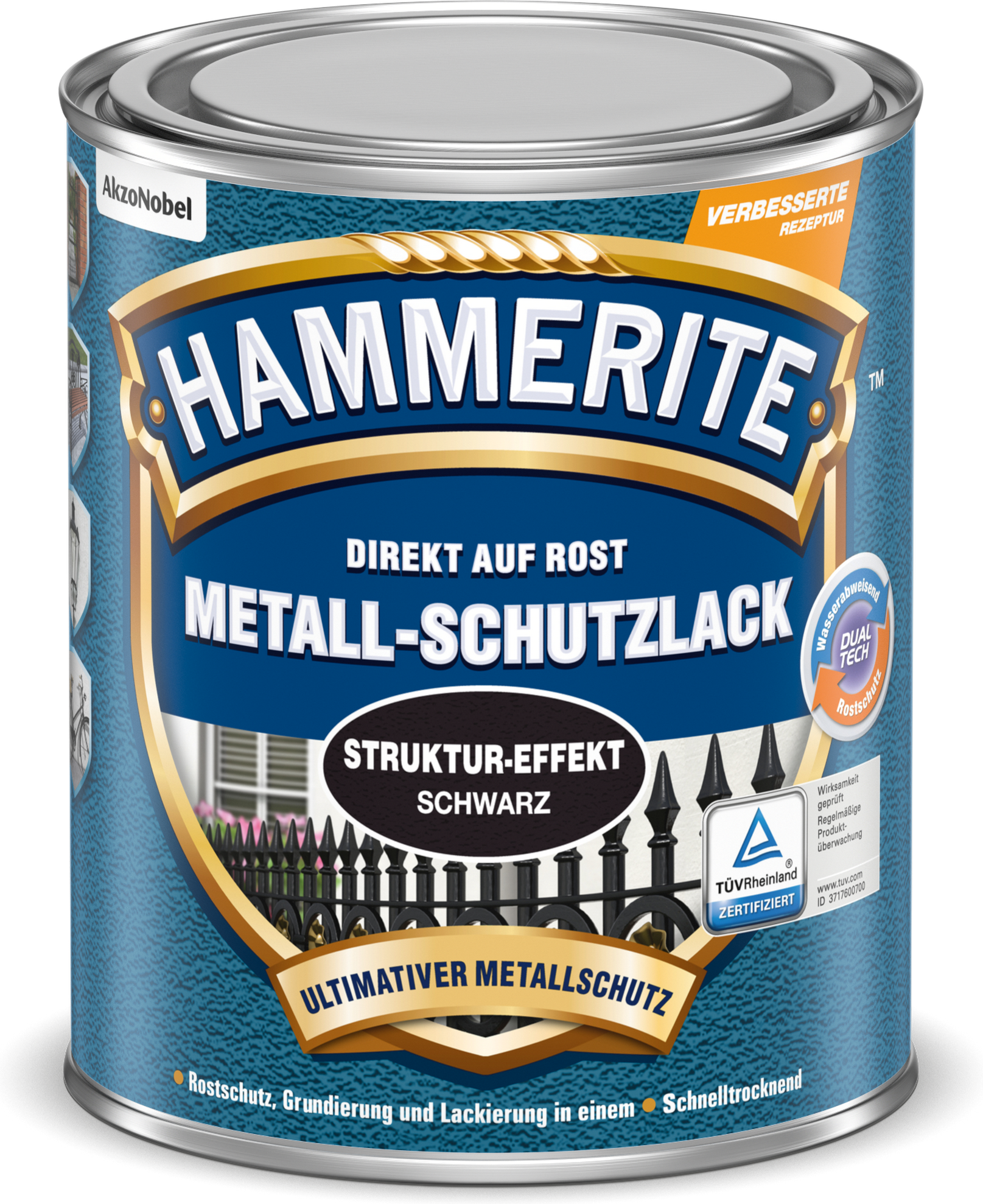 Hammerite Metallschutzlack Struktur-Effekt schwarz 750 ml