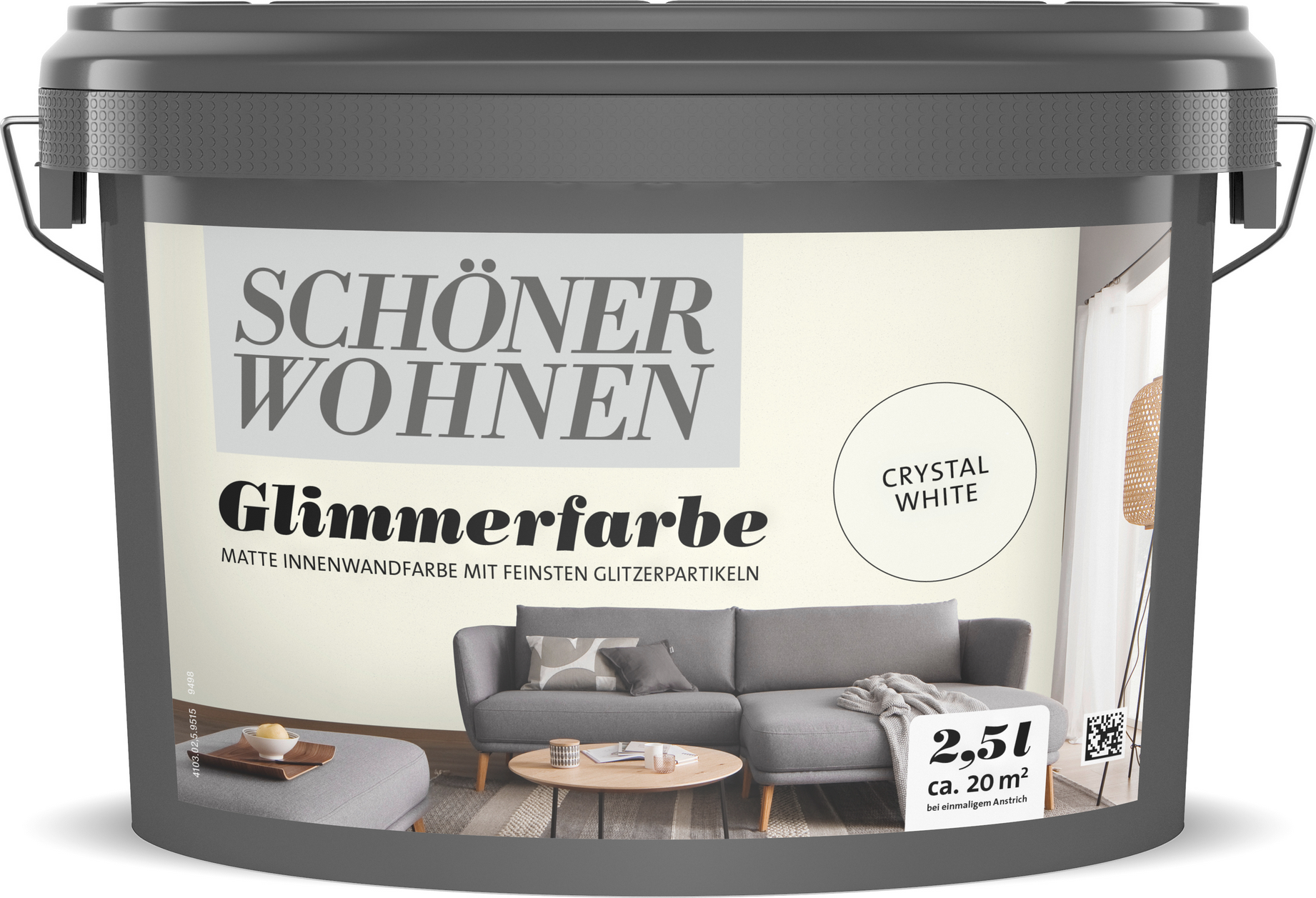 Schöner Wohnen Farbe Glimmerfarbe 'Crystal White' weiß matt 2,5 l