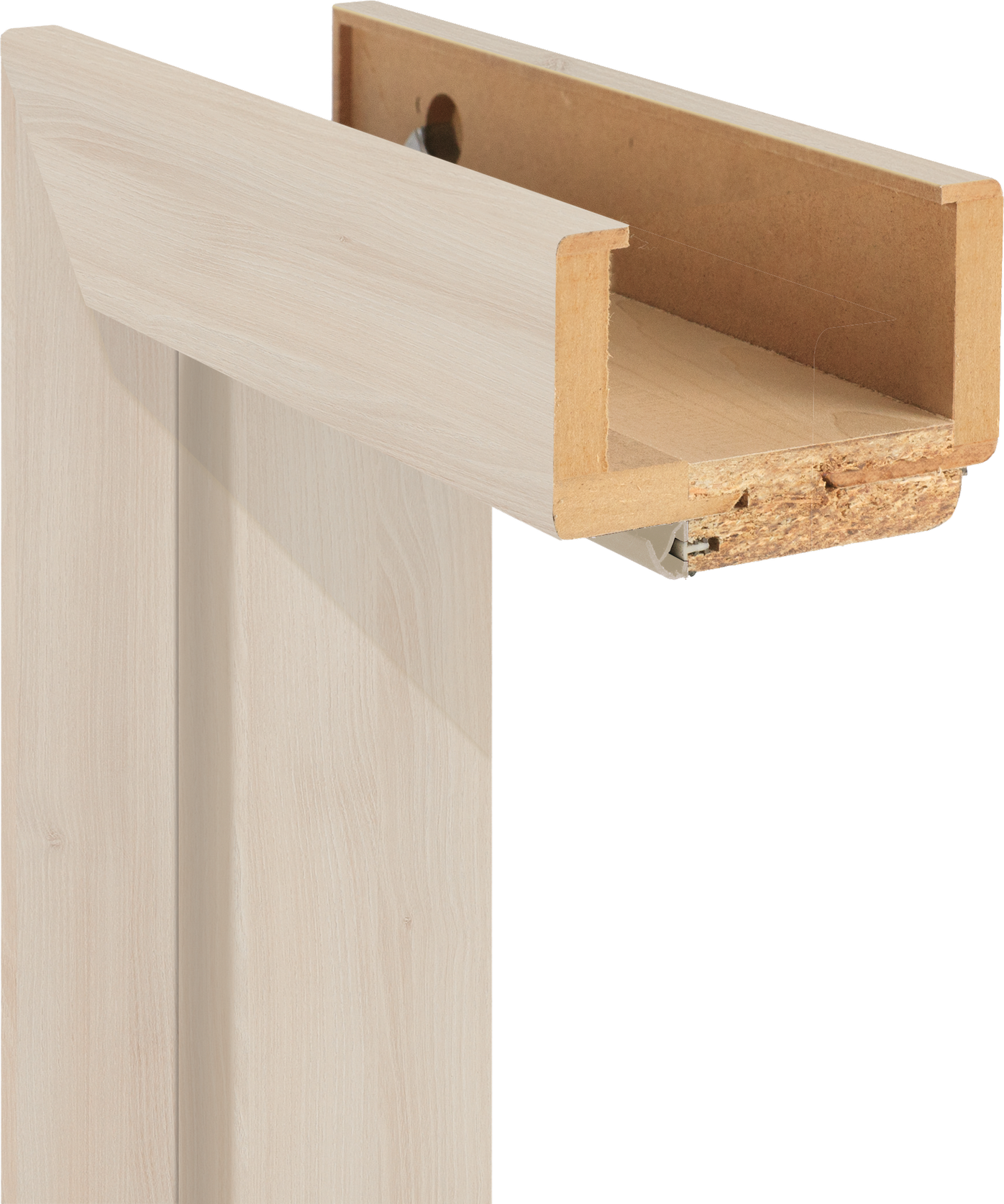 Classen Zarge 'Natura' Akazie hell 198,5 x 86 x 12-14 cm, Rechtsanschlag