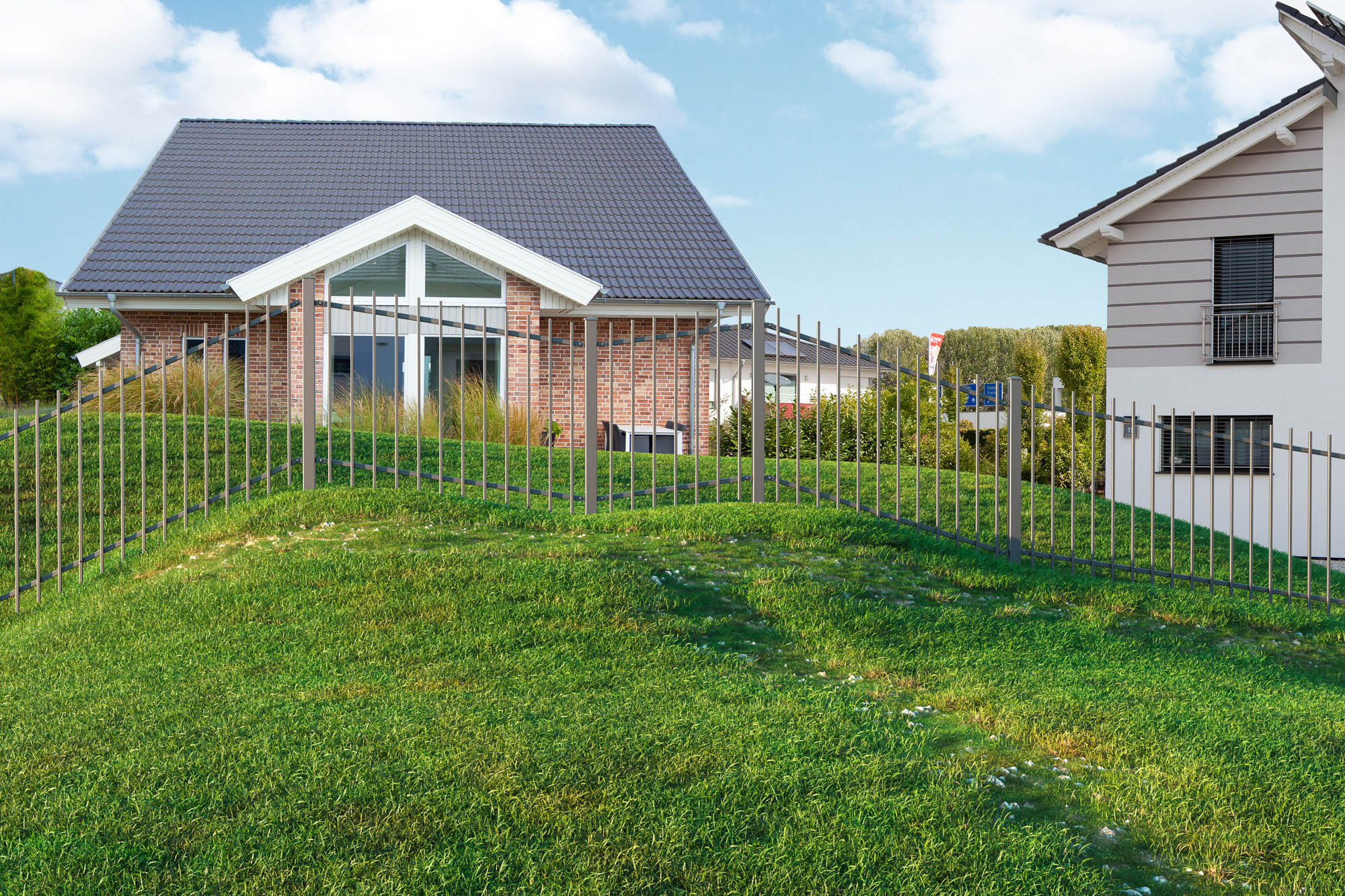 deutsche zauntechnik Zaunsystem-Set 'Residenz select Basel+' anthrazit für Hanglage 200 x 150 cm