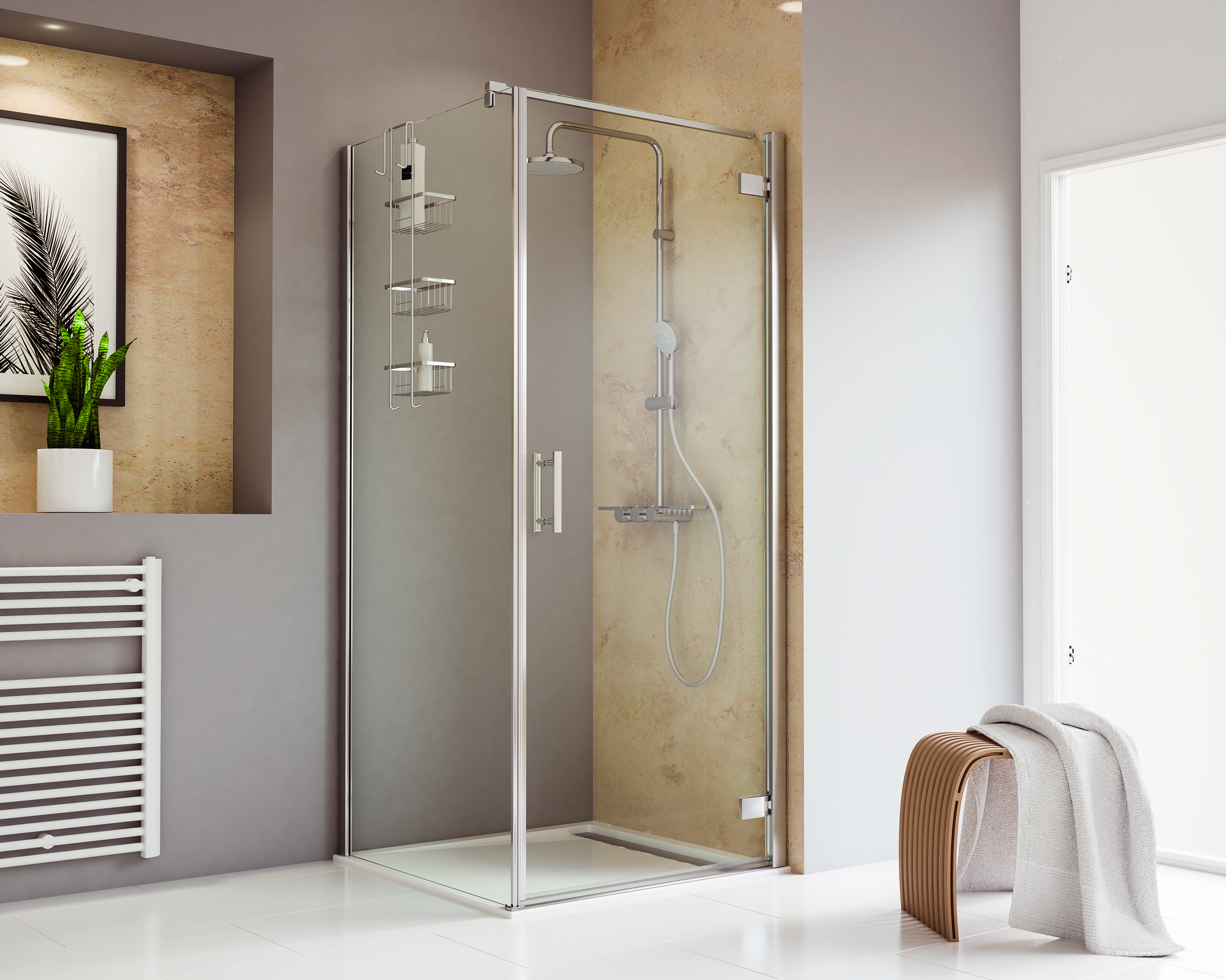 Schulte Drehtür mit Seitenwand 'Toura' pendelbar Anschlag rechts 100 x 100 cm