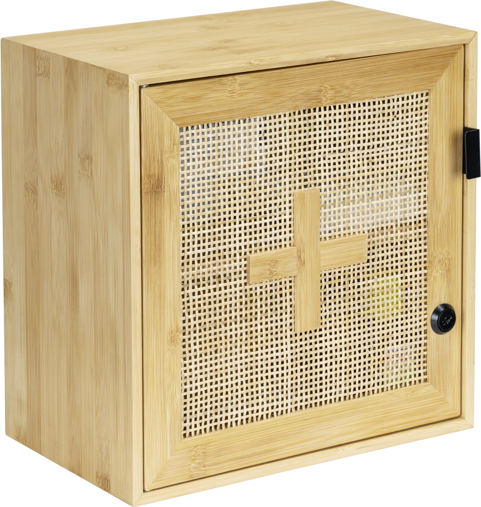 Wenko Medikamentenschrank 'Allegre' Bambus/Rattan abschließbar 30 x 17,8 x 30 cm