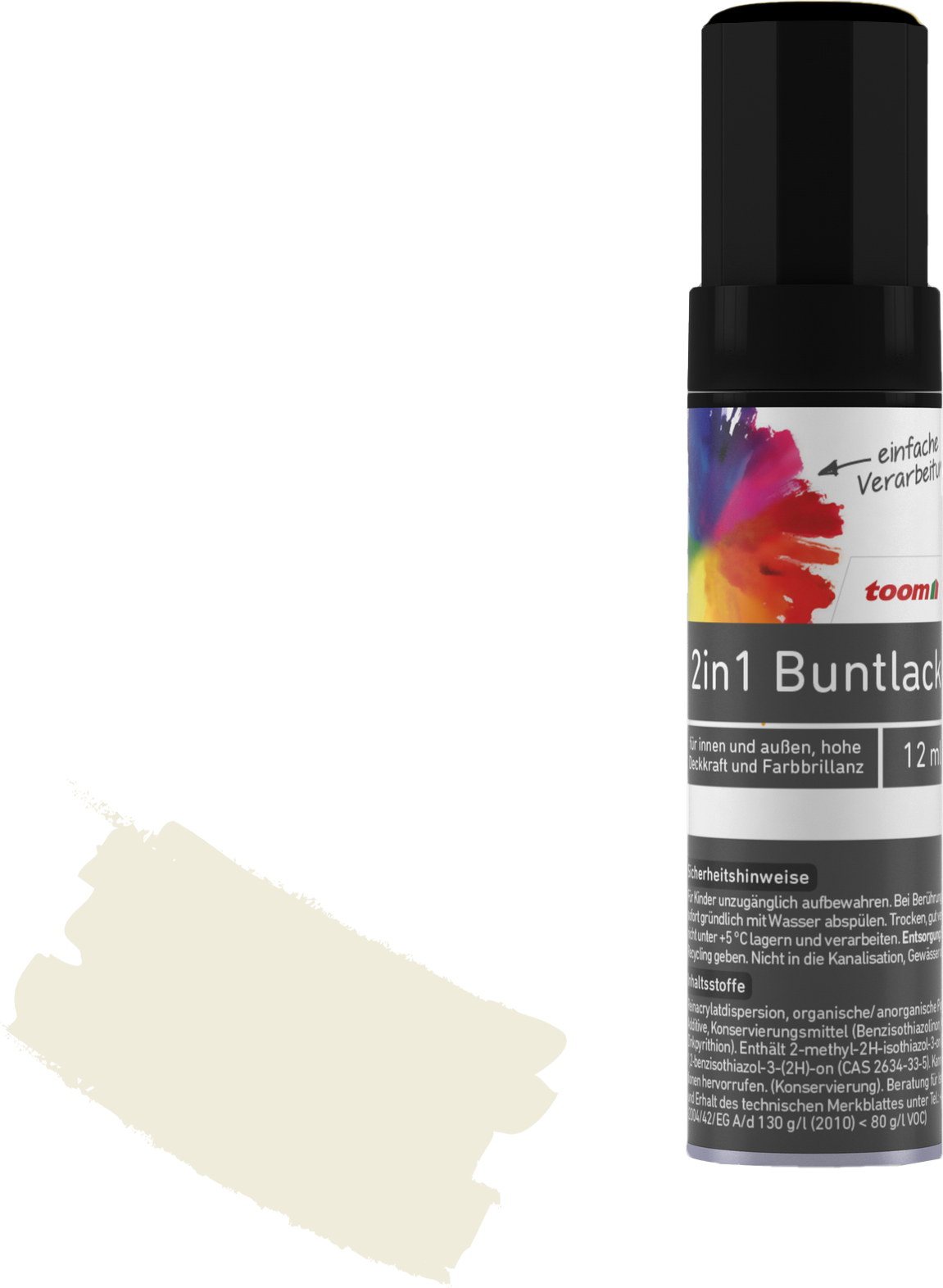 Thumbnail - toom 2in1 Buntlack 'Eisblume' reinweiß seidenmatt 12 ml