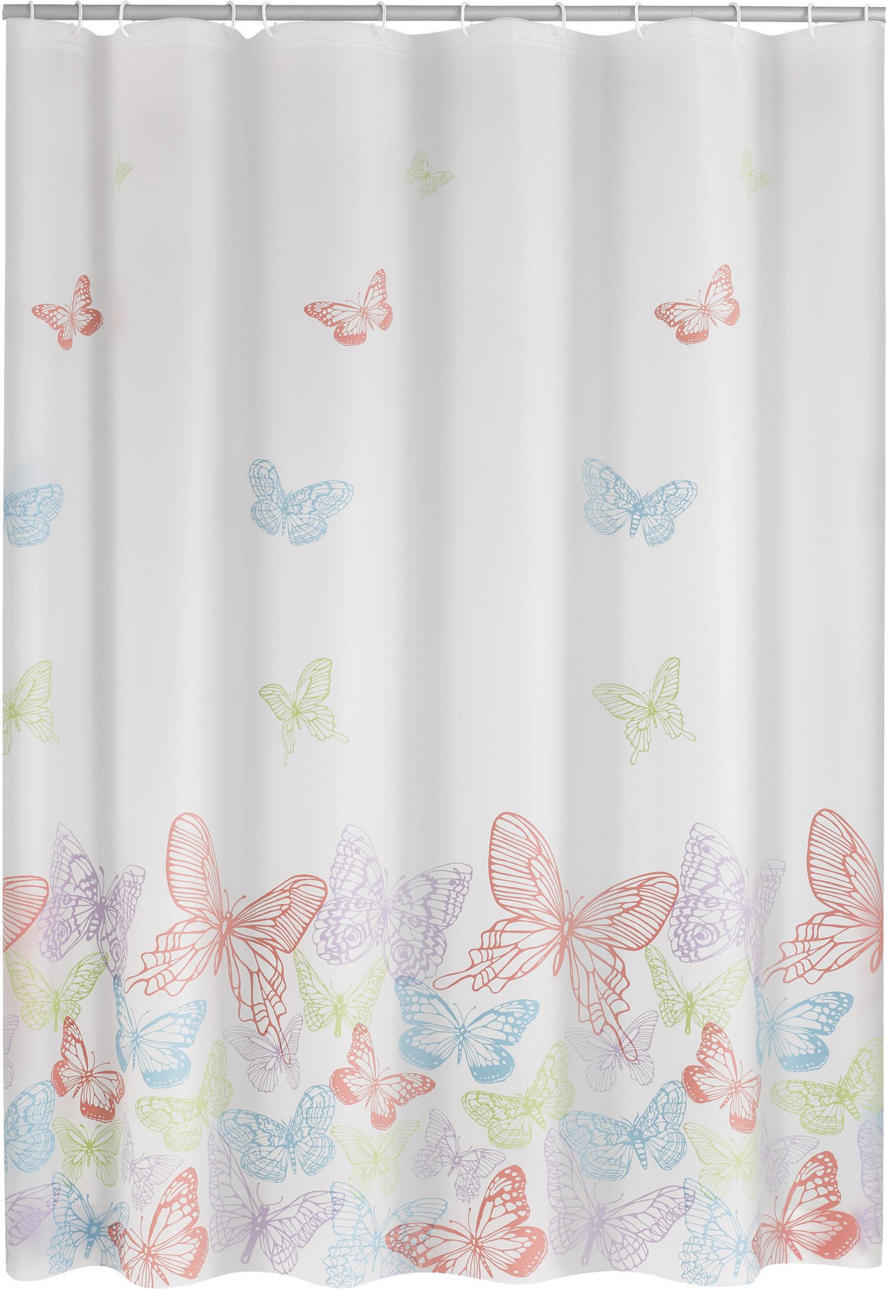 toom Duschvorhang 'Papillon' Folie semitransparent-multicolor 180 x 200 cm