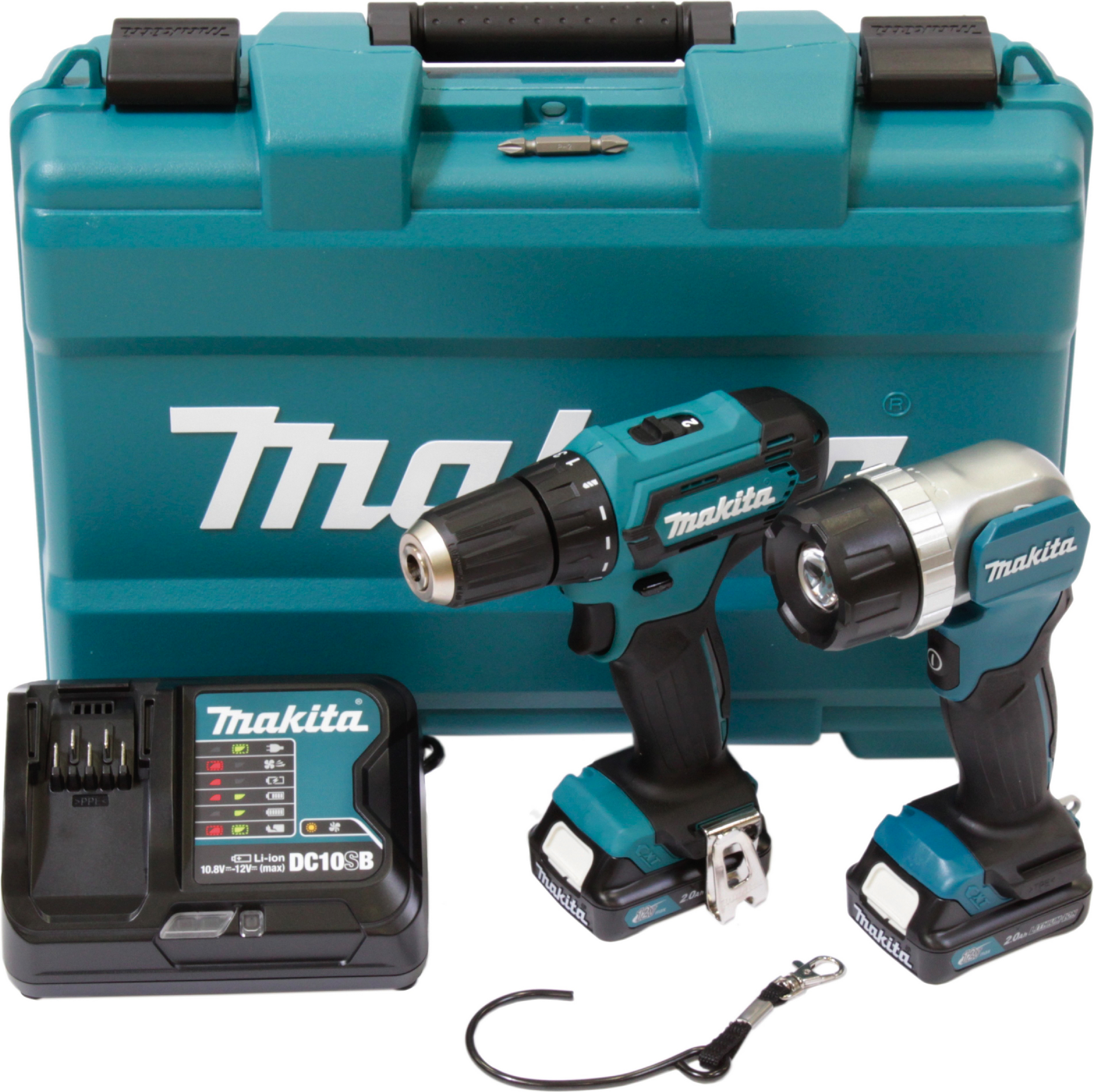 Thumbnail - Makita Combo Kit Akku-Bohrschrauber 'DF333DSAL1' mit 2 Akkus, mit LED-Akku-Handstrahler, 12 V
