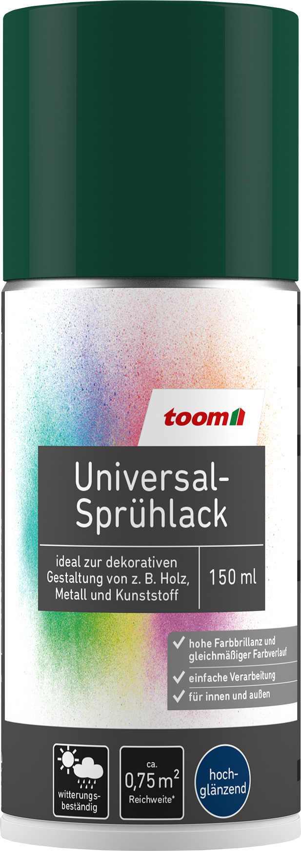 Thumbnail - toom Universal-Sprühlack 'Morgentau' moosgrün glänzend 150 ml