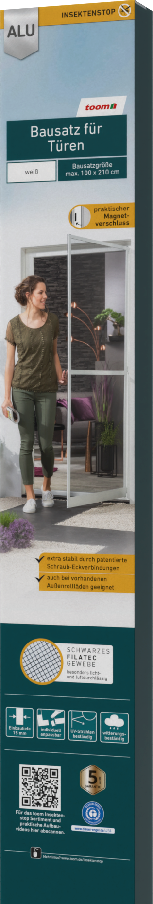 toom Alu-Bausatz für Türen 'Master Slim' 100 x 210 cm weiß