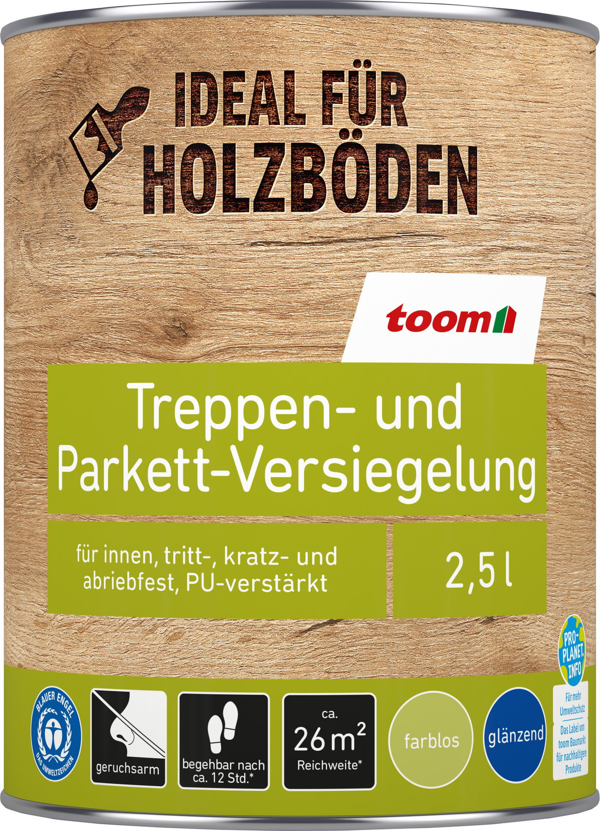 toom Treppen- und Parkett-Versiegelung transparent 2,5 l