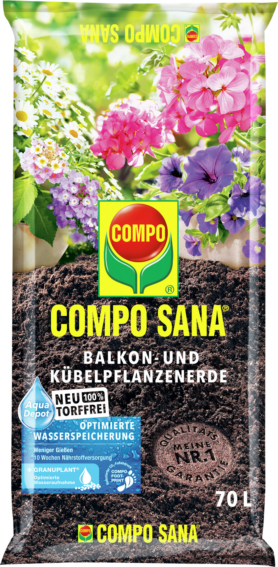 Balkon- und Kübelpflanzenerde 'Compo Sana®' torffrei 70 l