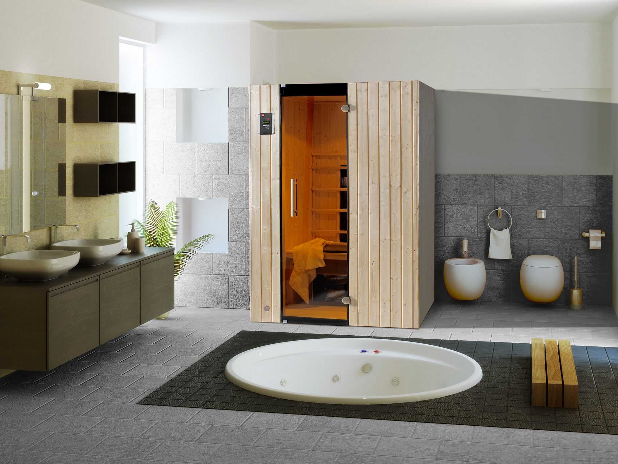 Weka Infrarot-Kabine 'Tanilla 2' 137 x 99 cm mit Glastür