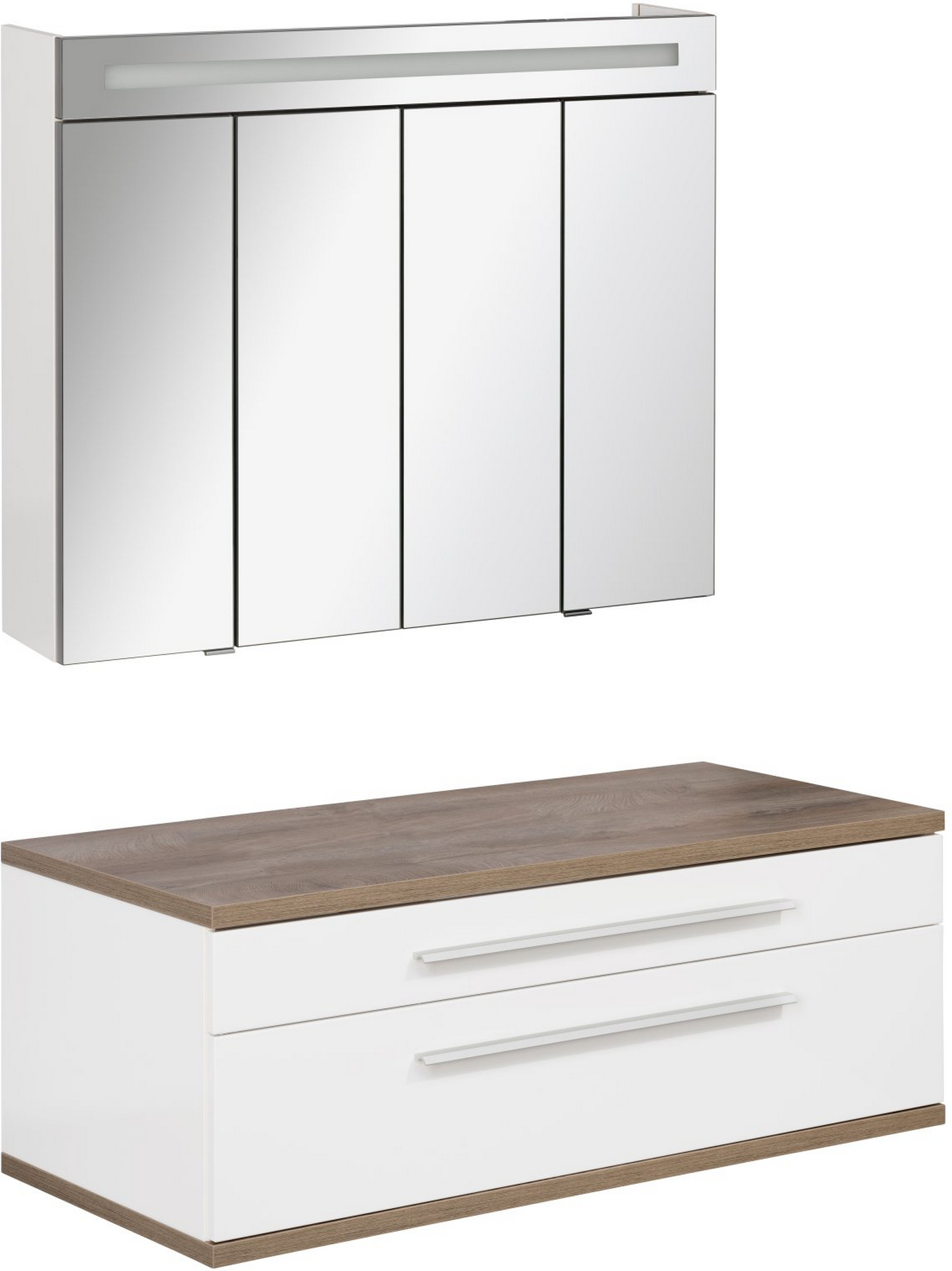 Fackelmann Badmöbelset 'STANFORD' Spiegelschrank und Waschbeckenunterschrank weiß