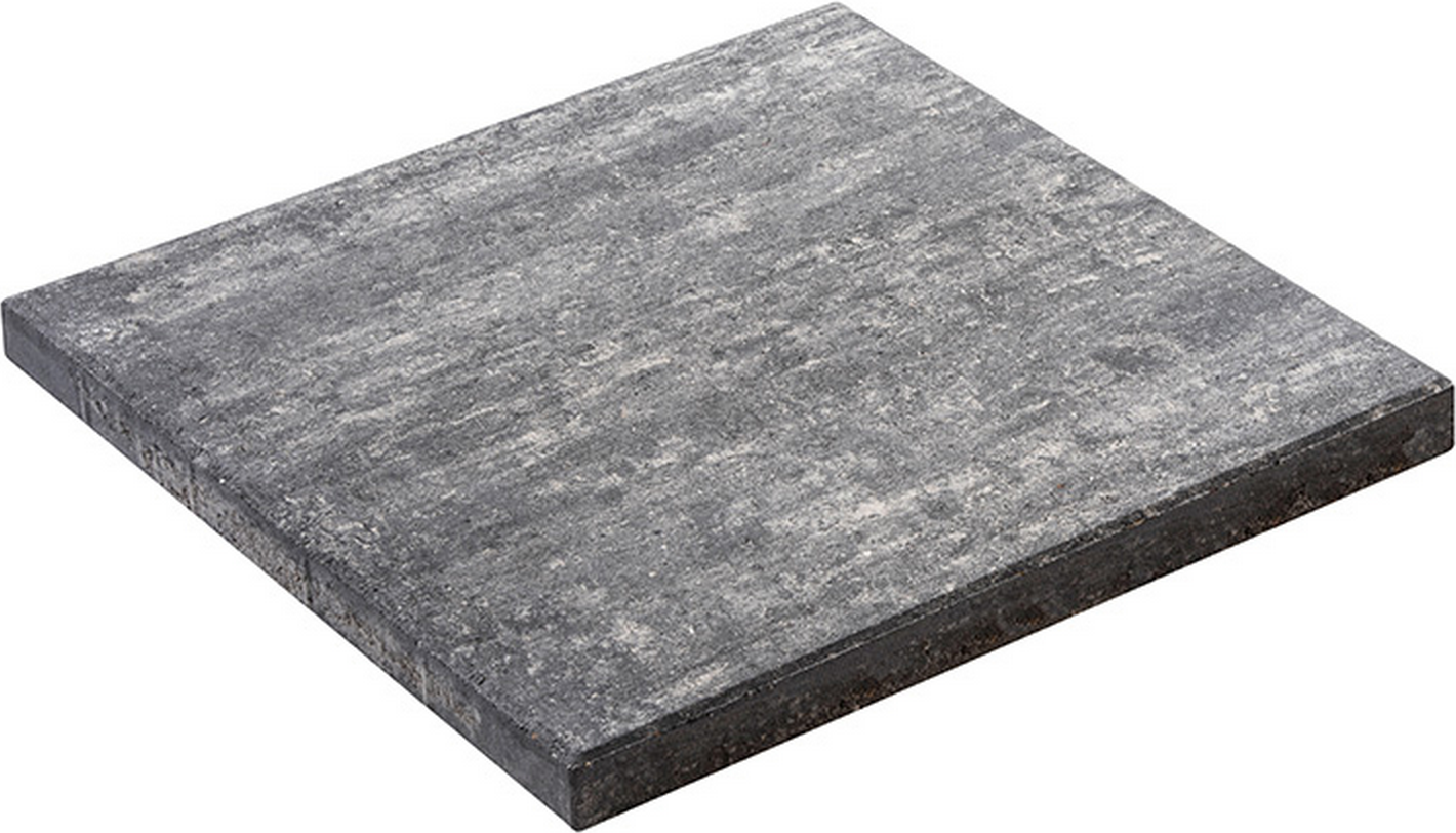 Diephaus Terrassenplatte 'T-Court Live' Beton grau/schwarz 40 x 40 x 4 cm