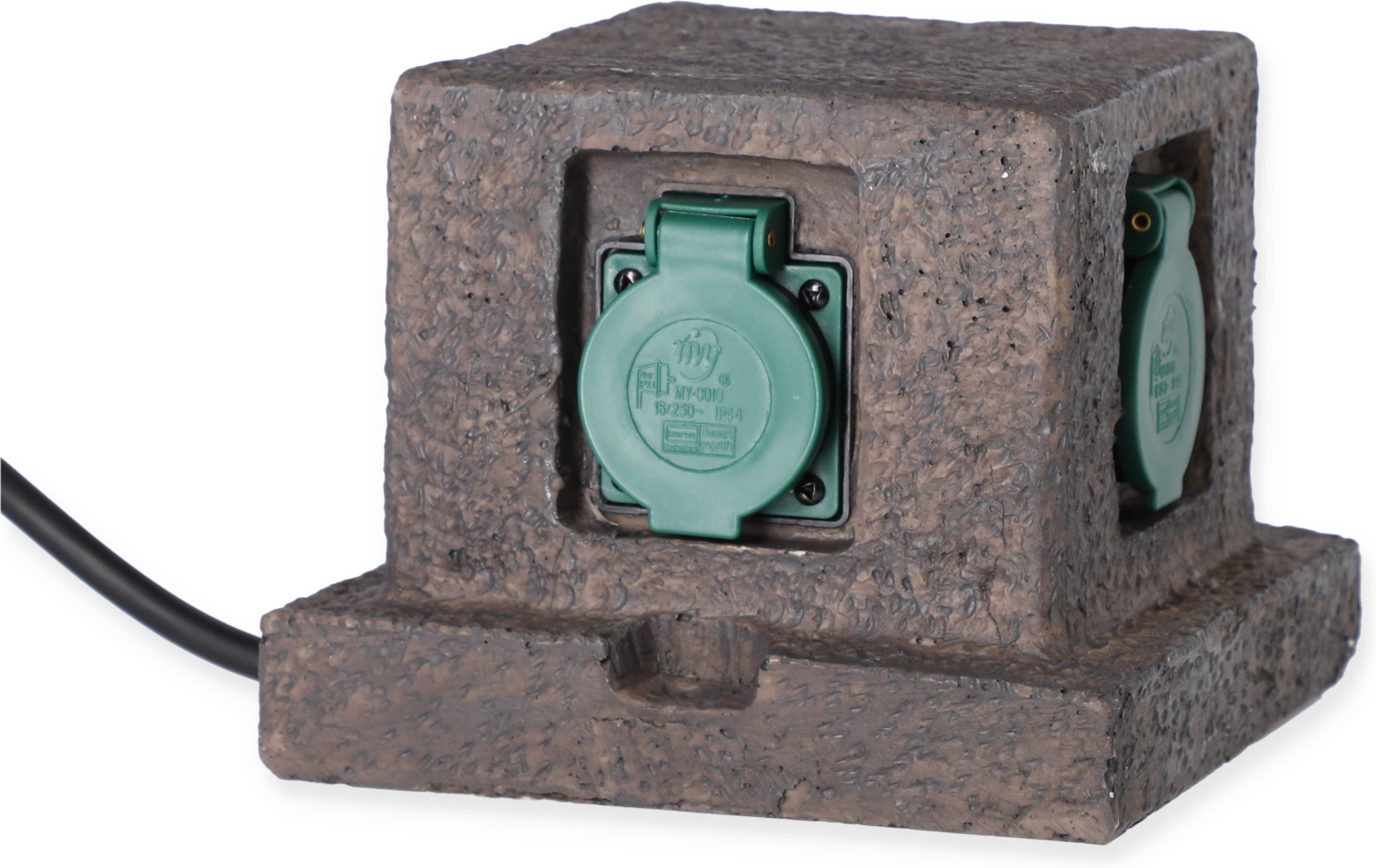 Gartensteckdose Steinoptik 4-fach