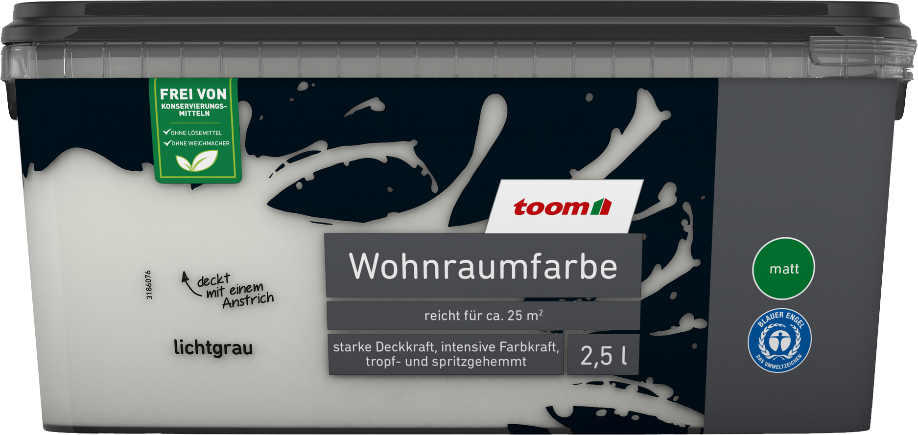 toom Wohnraumfarbe lichtgrau matt 2,5 l