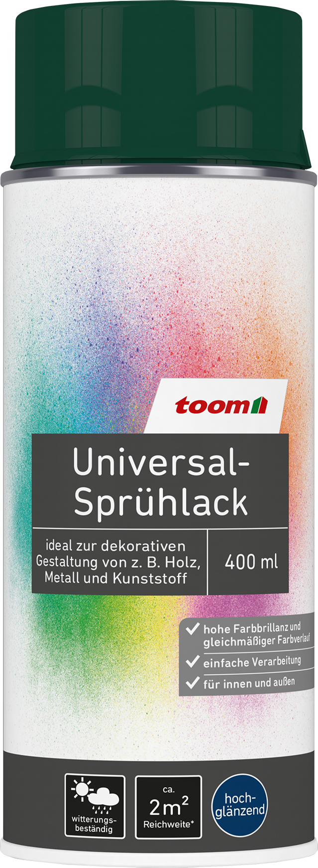 Thumbnail - toom Universal-Sprühlack 'Morgentau' moosgrün glänzend 400 ml