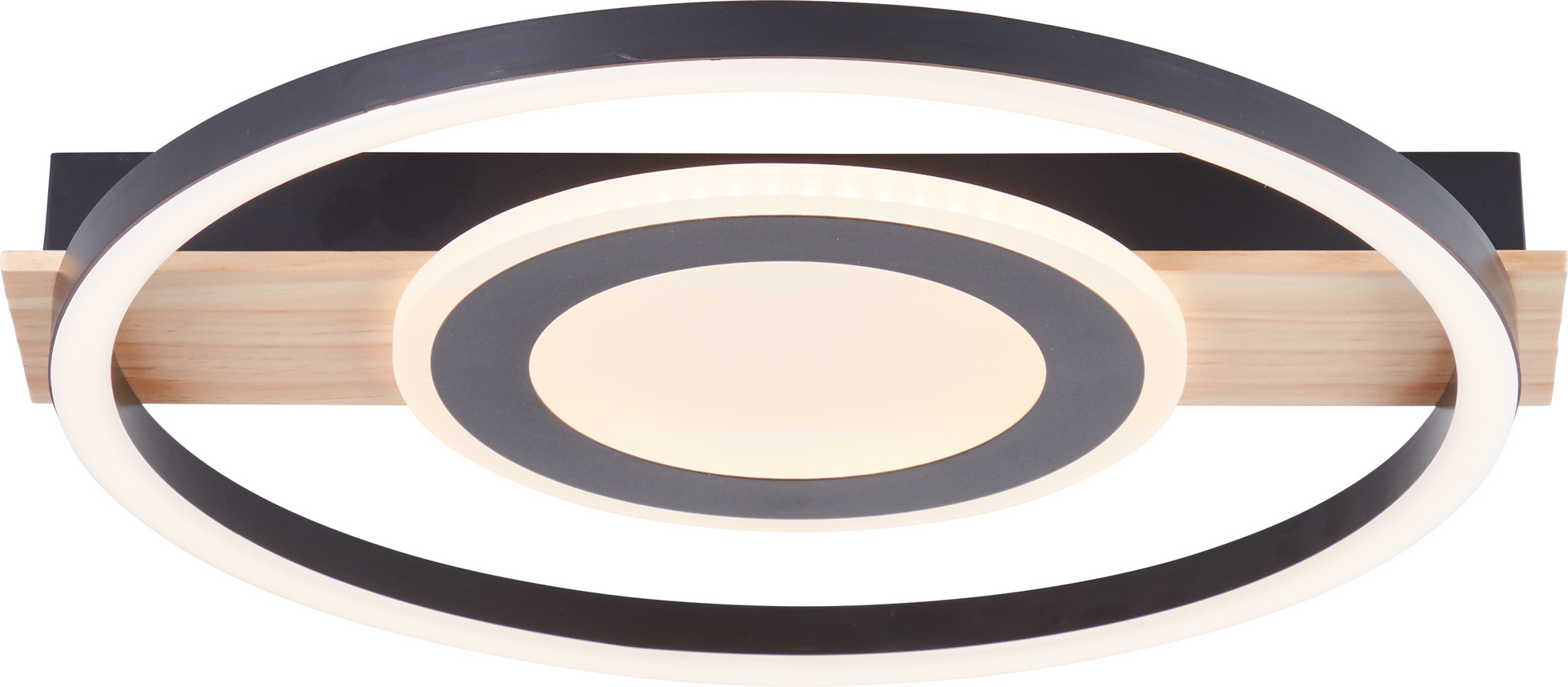 Brilliant LED-Deckenleuchte 'Maureen' holzfarben/schwarz Ø 37 cm