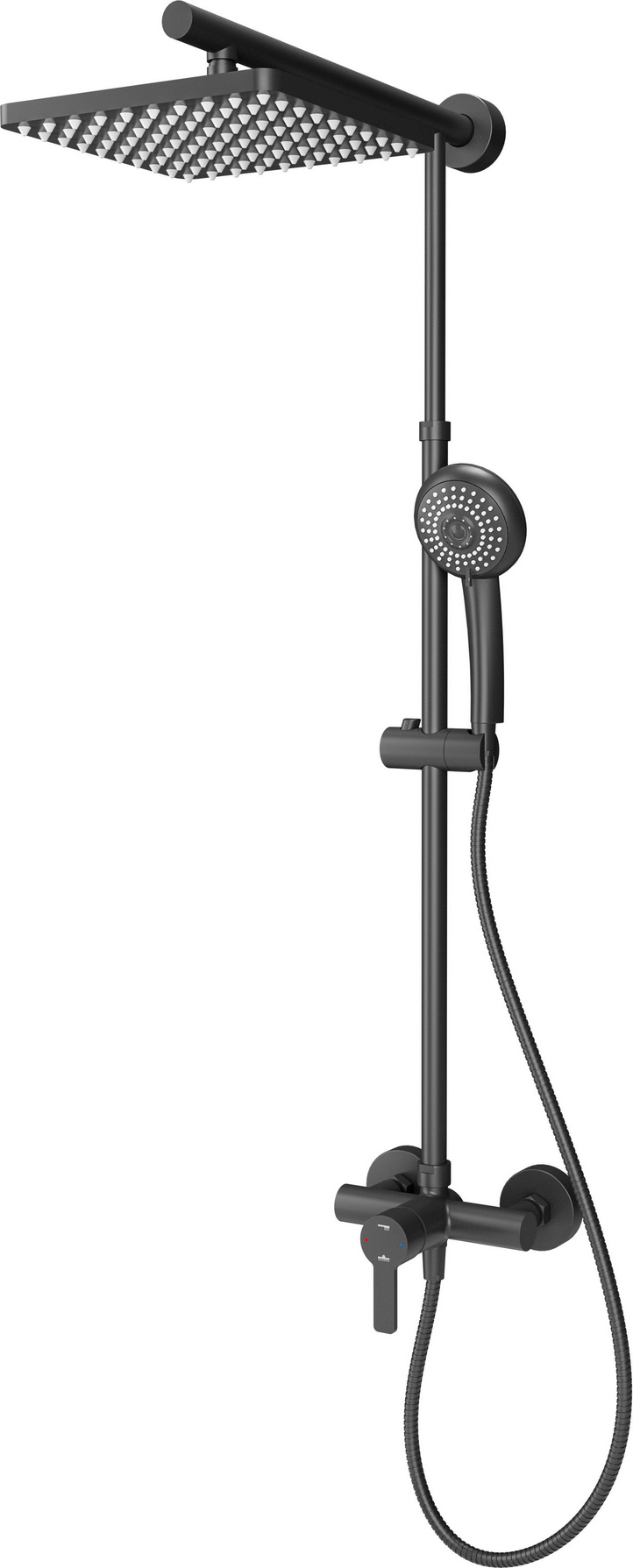 Schulte Duschsystem 'DuschMaster Rain' mattschwarz eckig, mit Einhebelmischer