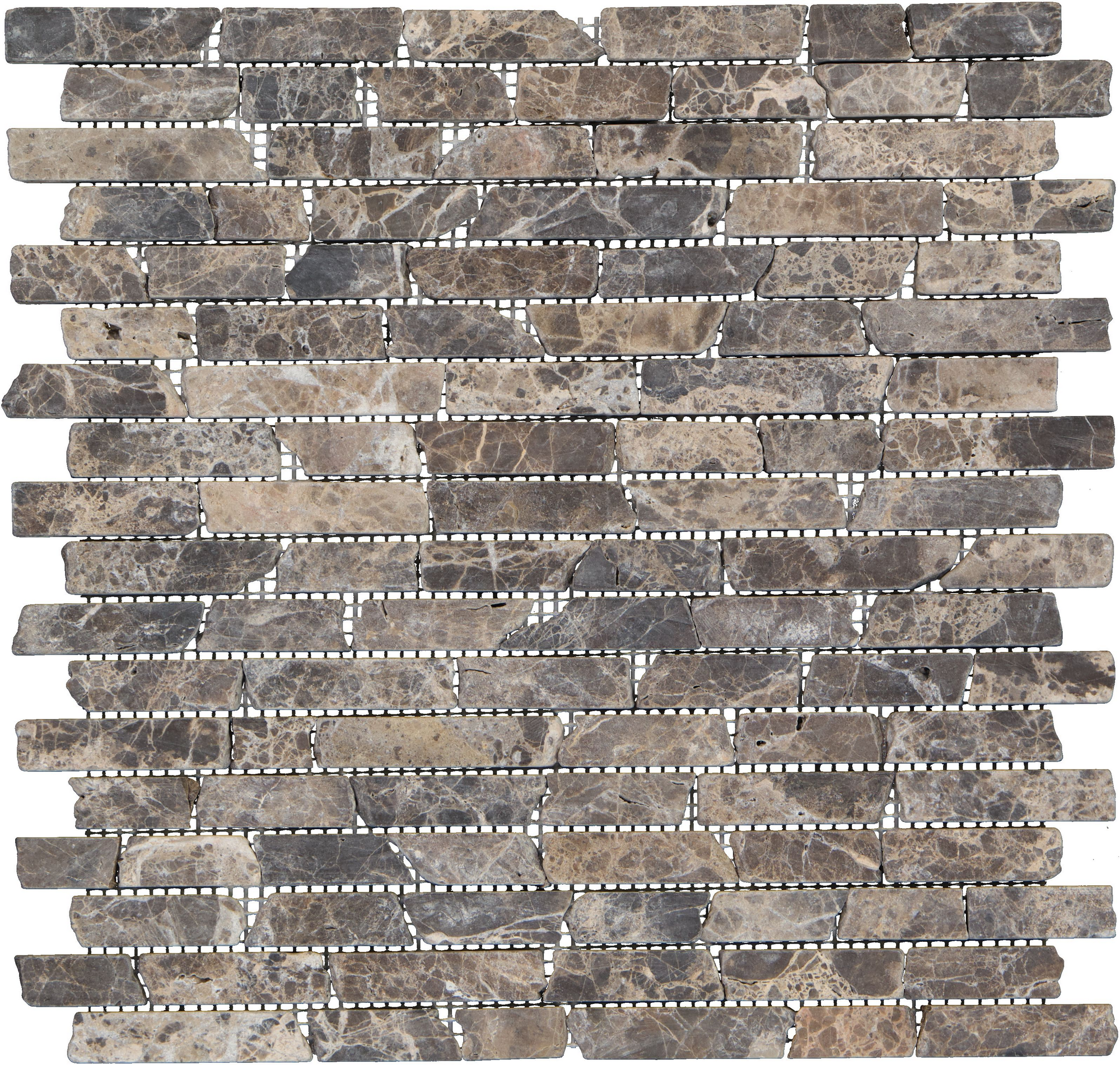 Mosaikfliese 'Emperador Marron' Naturstein braun 30 x 30 cm