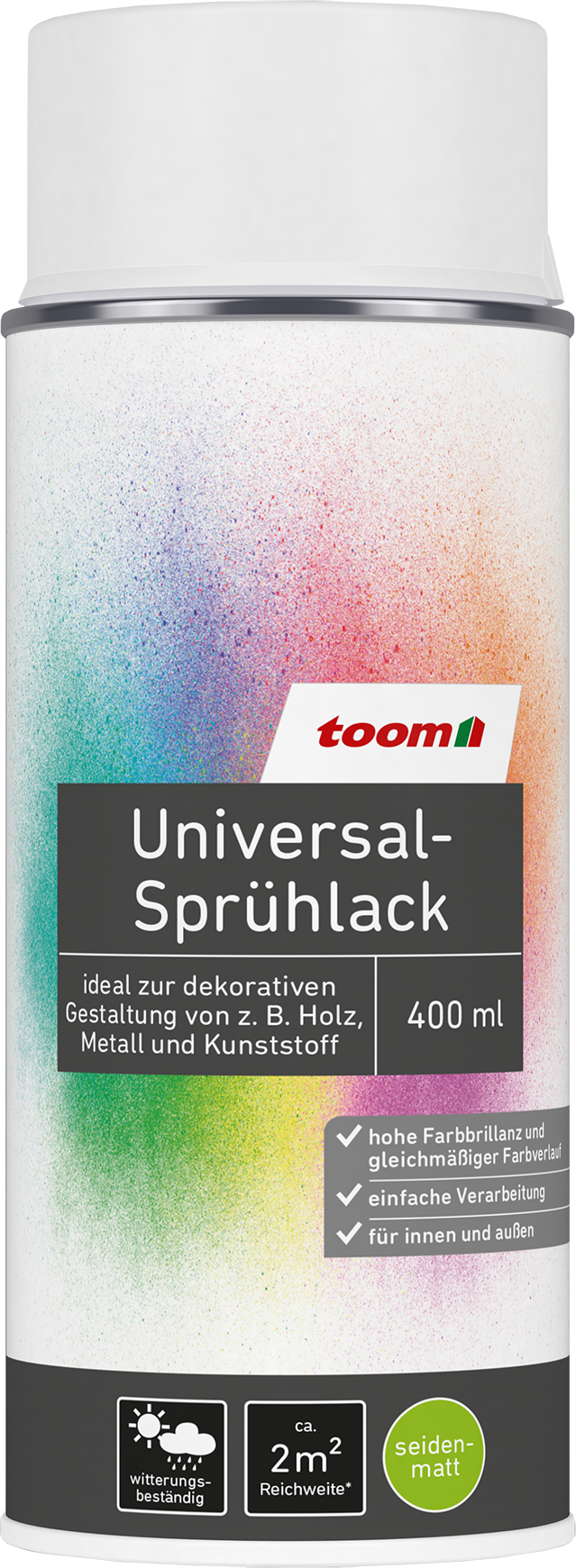 toom Universal-Sprühlack 'Eisblume' weiß seidenmatt 400 ml