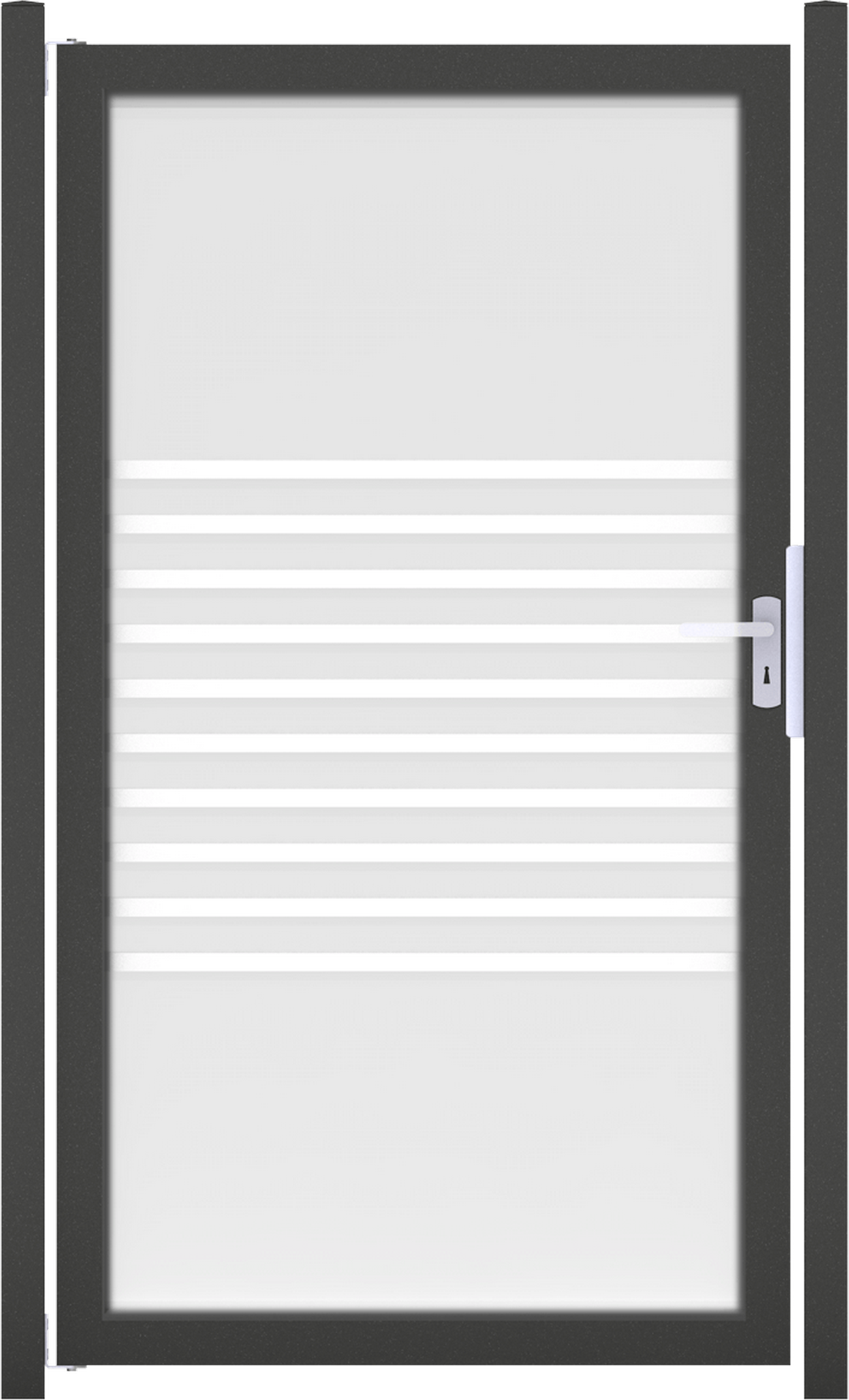 GroJa Einzeltor 'Ambiente' DIN links Streifen/anthrazit 100 x 180 cm
