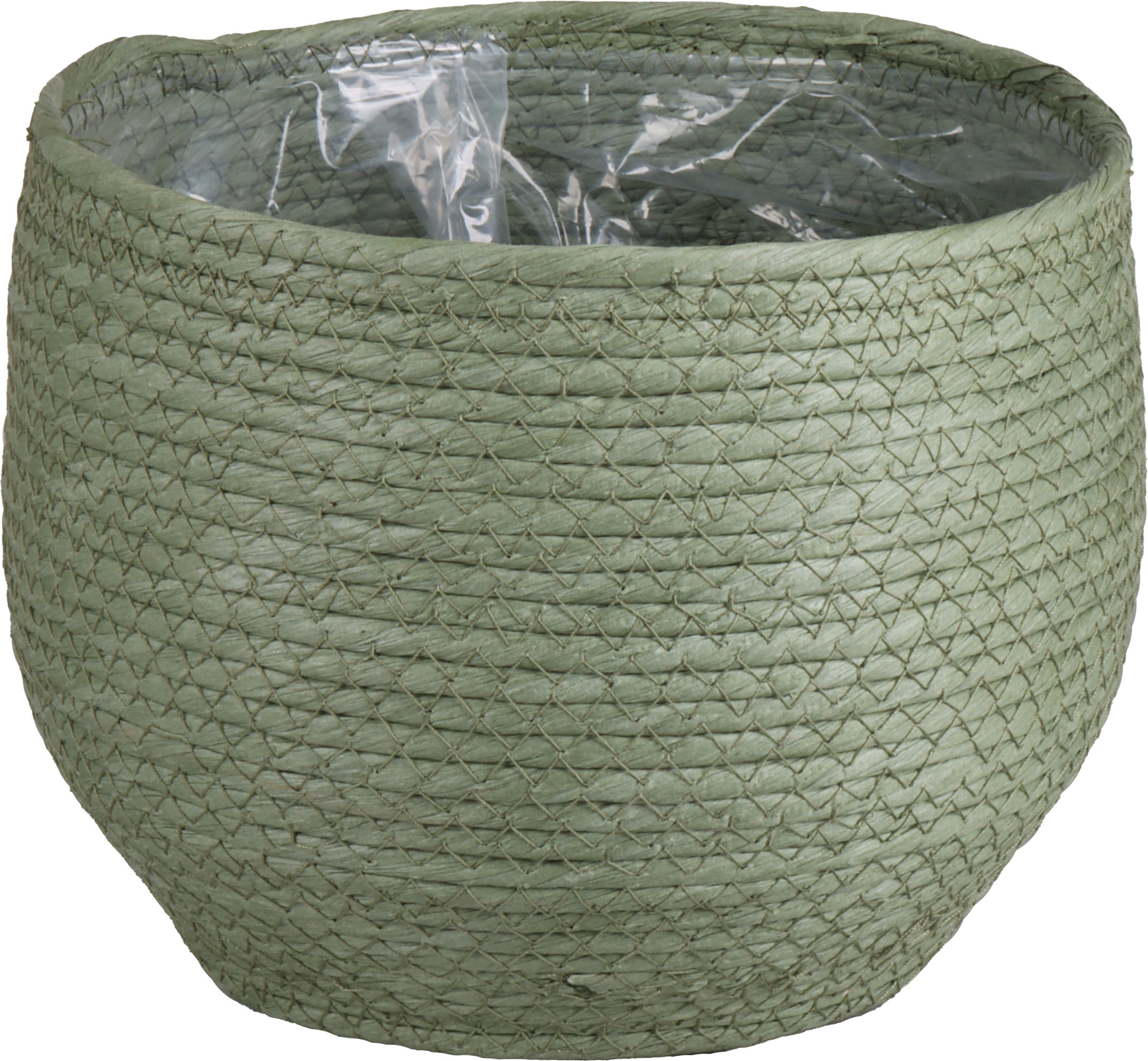 Seegrastopf rund bauchig grün mit Polybeutel Ø 18 x 15 cm