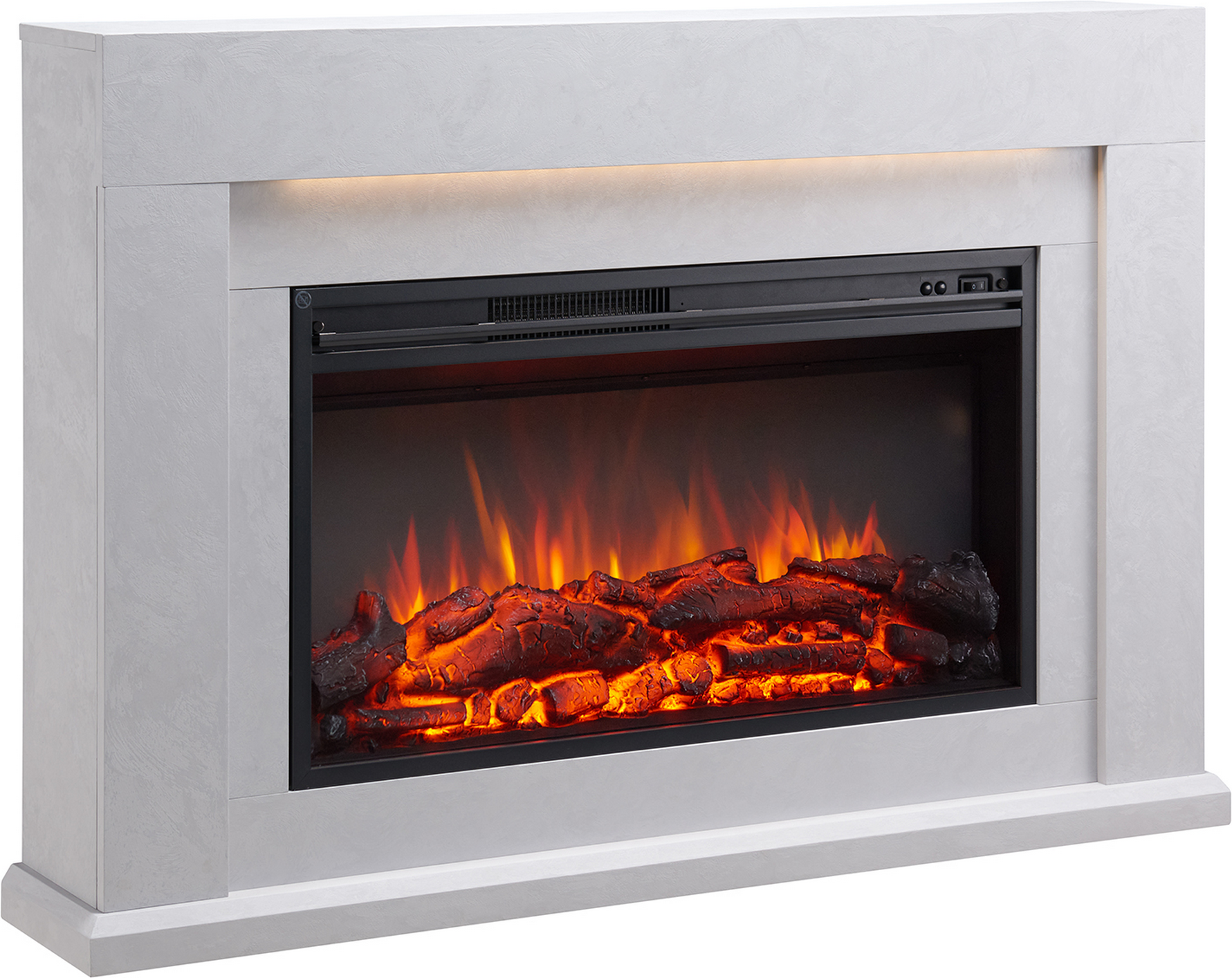 CrownFlame Elektrokamin 'Xerxes' betongrau 2 kW