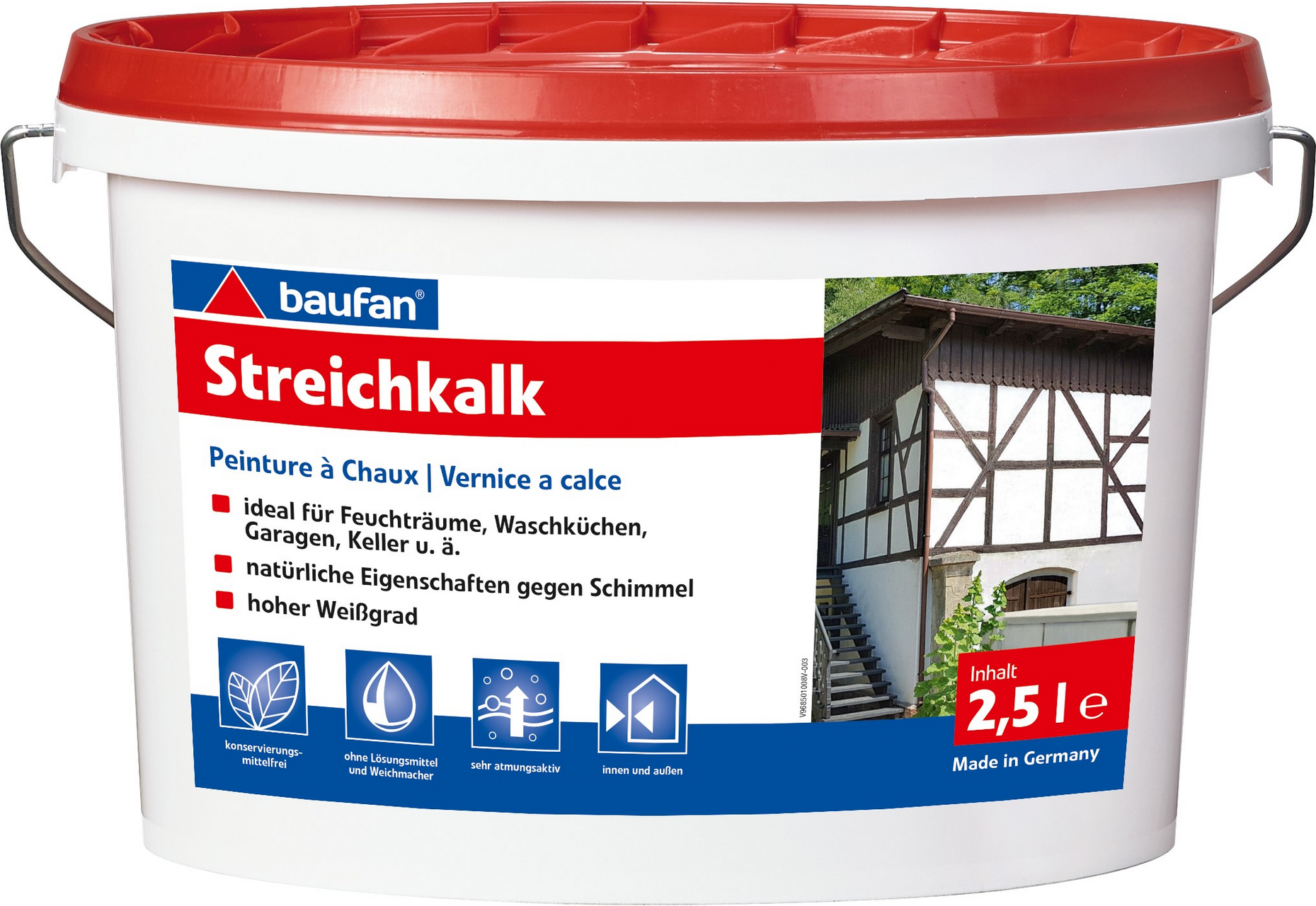Baufan Streichkalk weiß matt 2,5 l