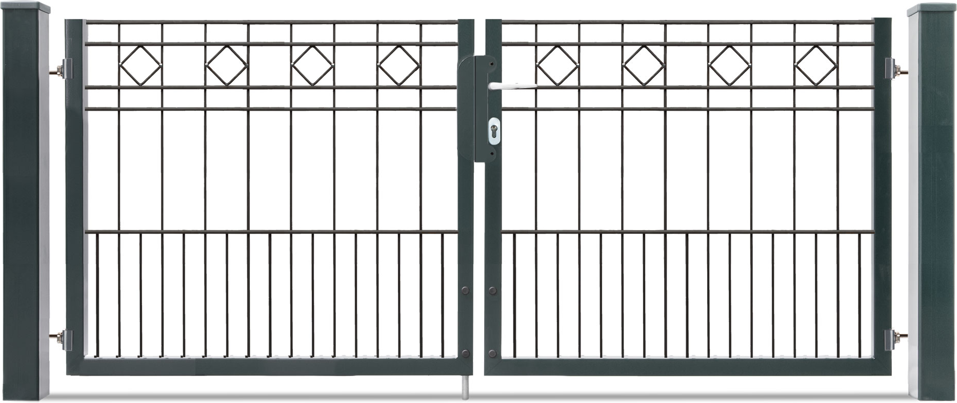 deutsche zauntechnik Doppelflügeltor 'Vario Residenz klassik Turin' anthrazitgrau 202 x 81 cm