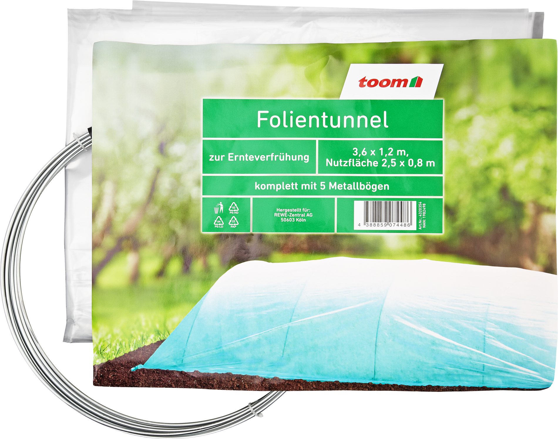 Thumbnail - toom Folientunnel 0,09 mm transparent 120 x 360 cm
