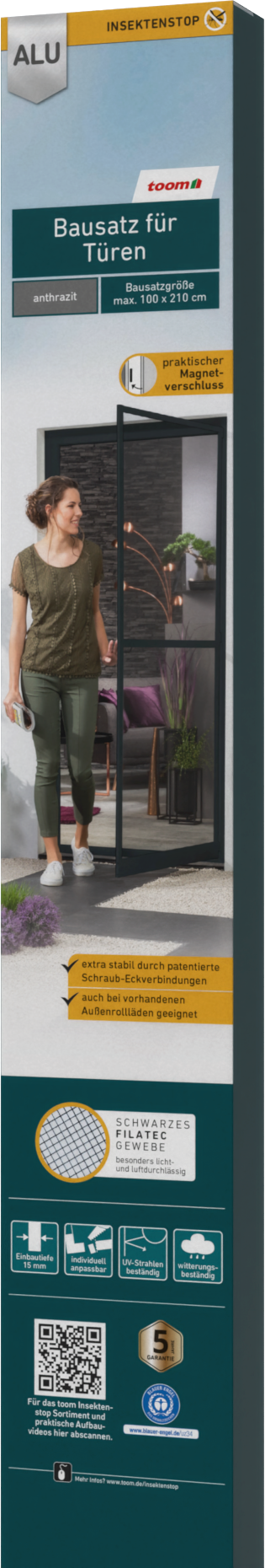 toom Alu-Bausatz für Türen 'Master Slim' 100 x 210 cm anthrazit