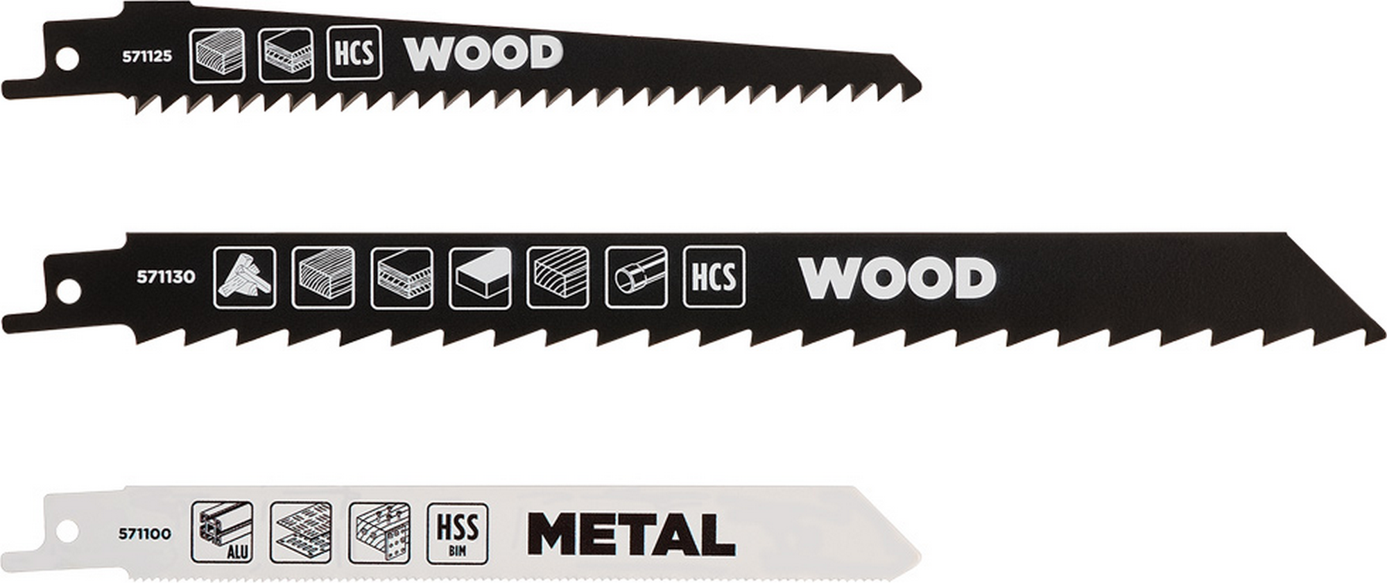 Thumbnail - kwb HCS-Bimetall-Säbelsägeblatt-Set 229 mm 3-teilig