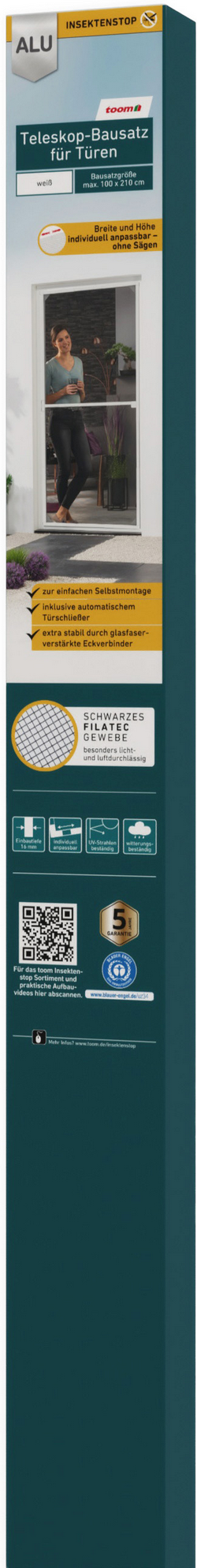 toom Teleskop-Türfliegengitter weiß bis 100 x 210 cm
