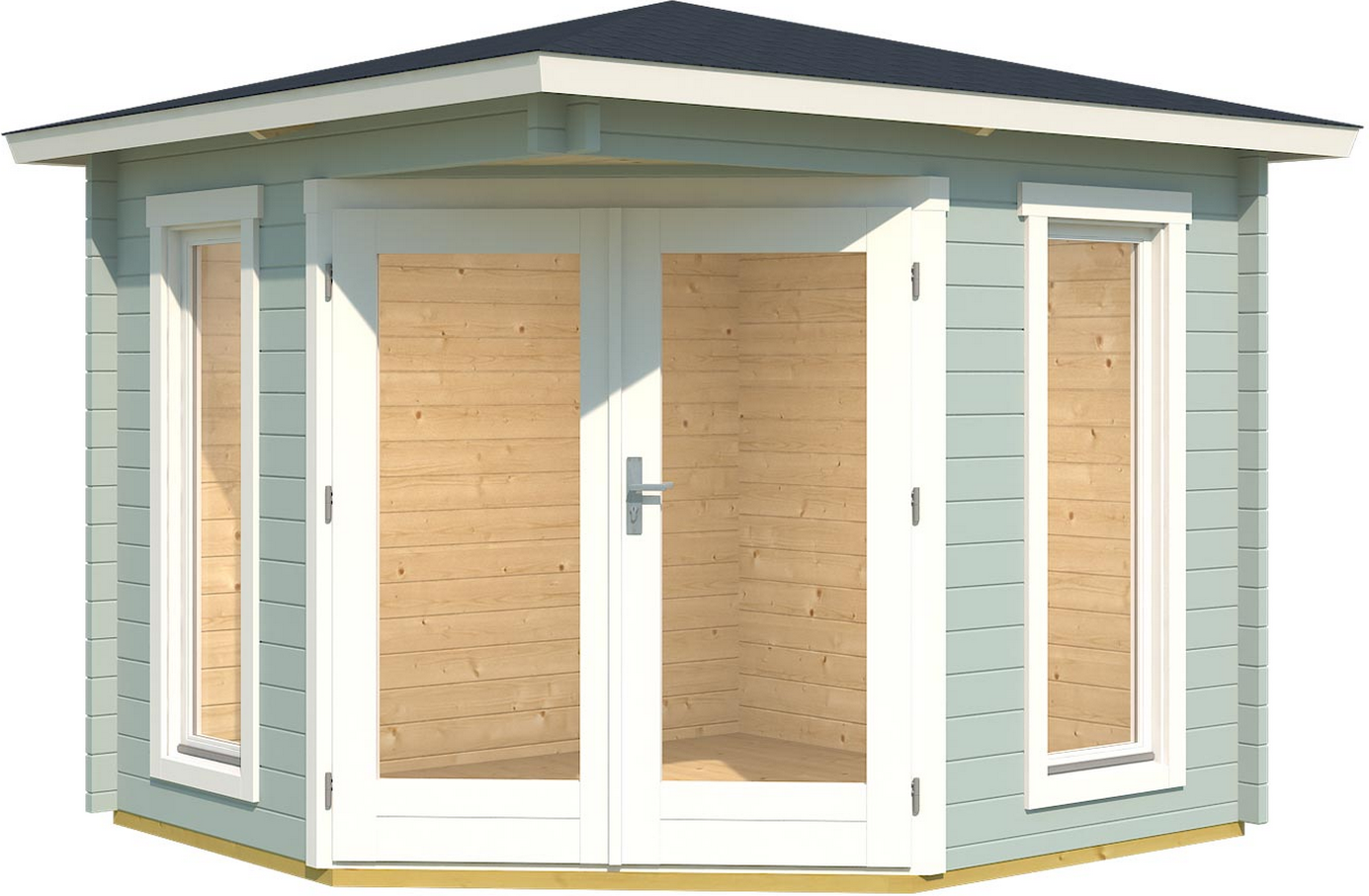Weka 5-Eck-Gartenhaus '408' türkis 282,30 x 282,30 x 250,54 cm, inklusive Boden