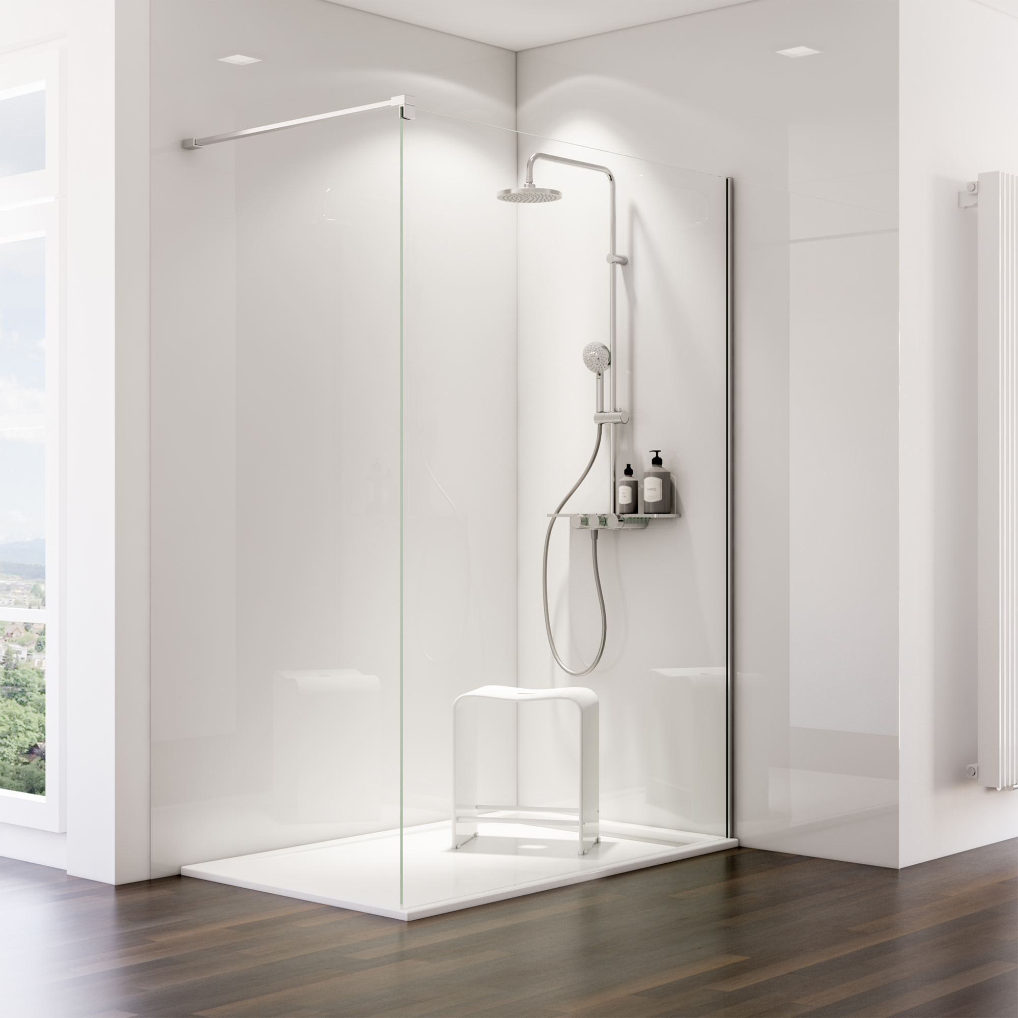 Schulte Duschrückwand 'DecoDesign' Hochglanz Brillant-Weiß, 150 x 255 cm