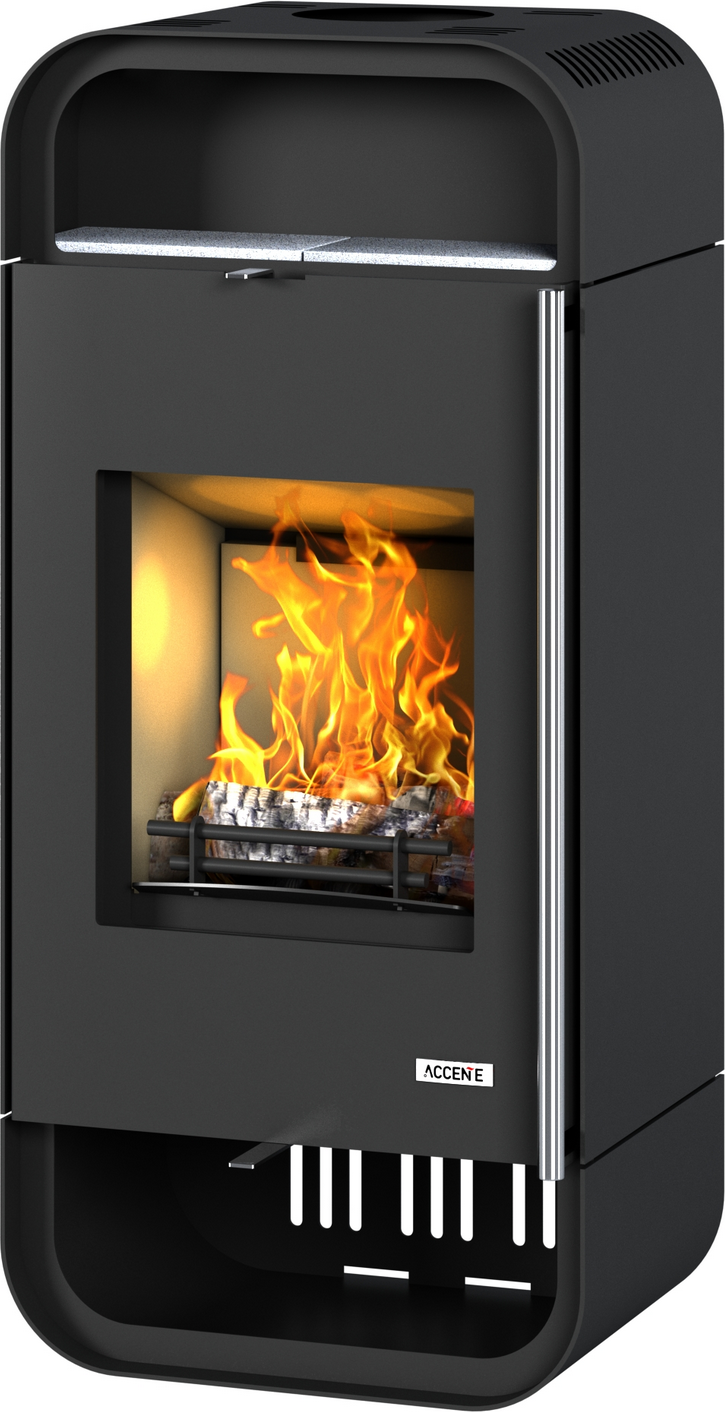 Accente International Kaminofen 'Weser' Stahl schwarz 7,5 kW