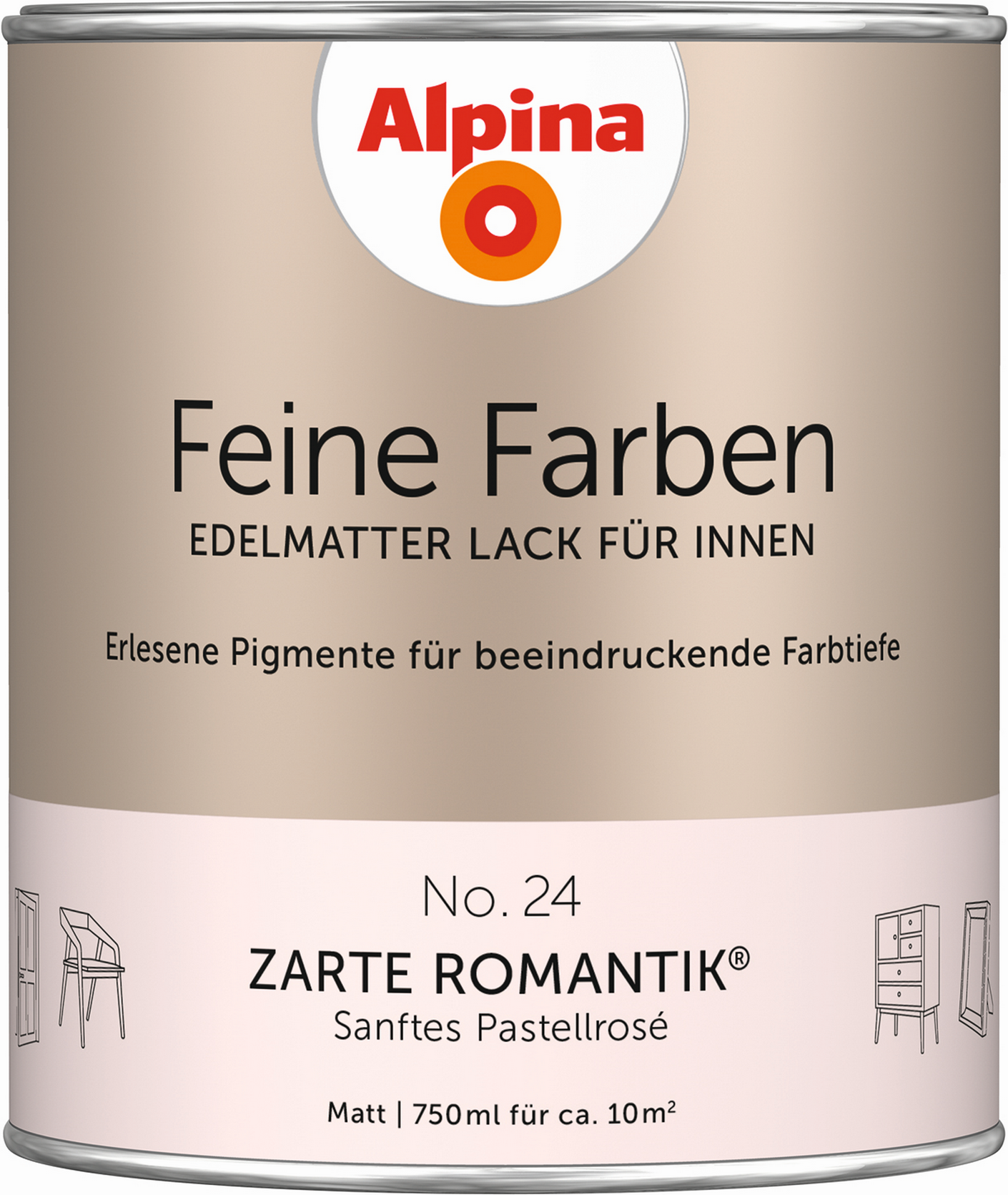 Alpina Feine Farben 'Zarte Romantik' pastellrosa matt 750 ml