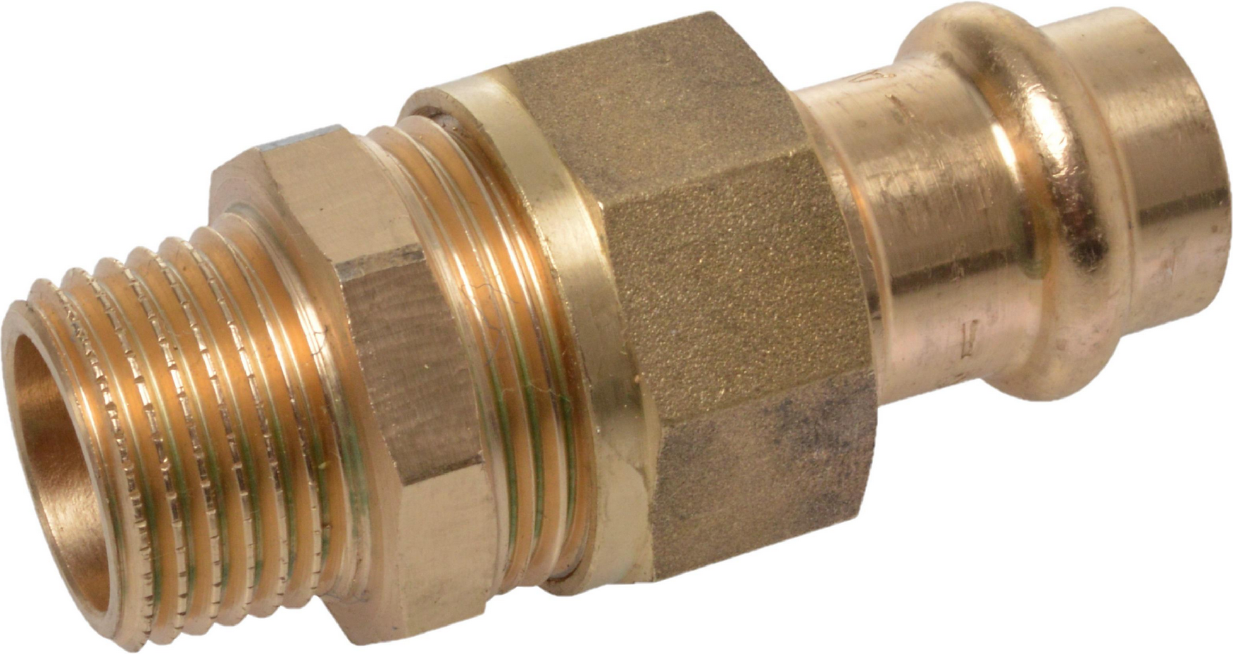 Kirchhoff Verschraubung Rotguss blank Ø 15 mm x 1/2" AG, flachdichtend, 1 Muffe