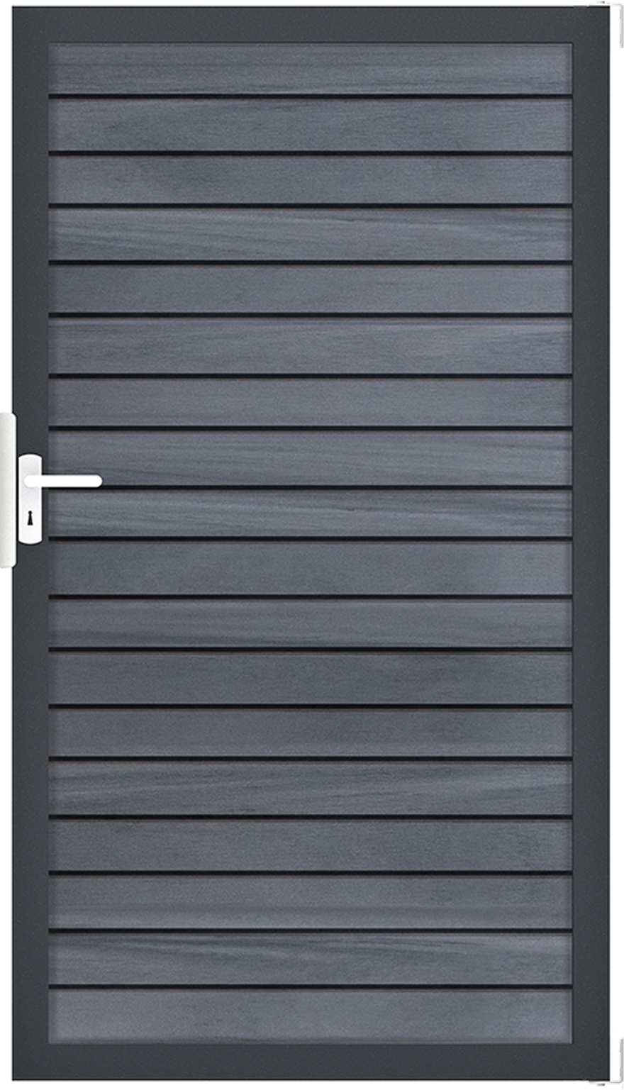 GroJa Einzeltor 'Solid Rhombus' BPC/Aluminium steingrau/anthrazit 100 x 180 cm
