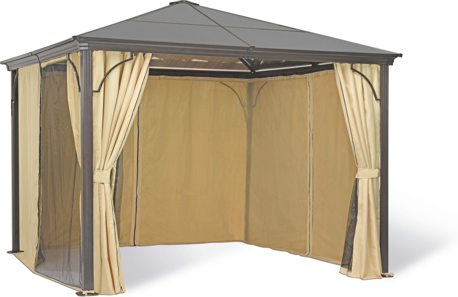 Pavillon beige/braun 300 x 300 x 260 cm