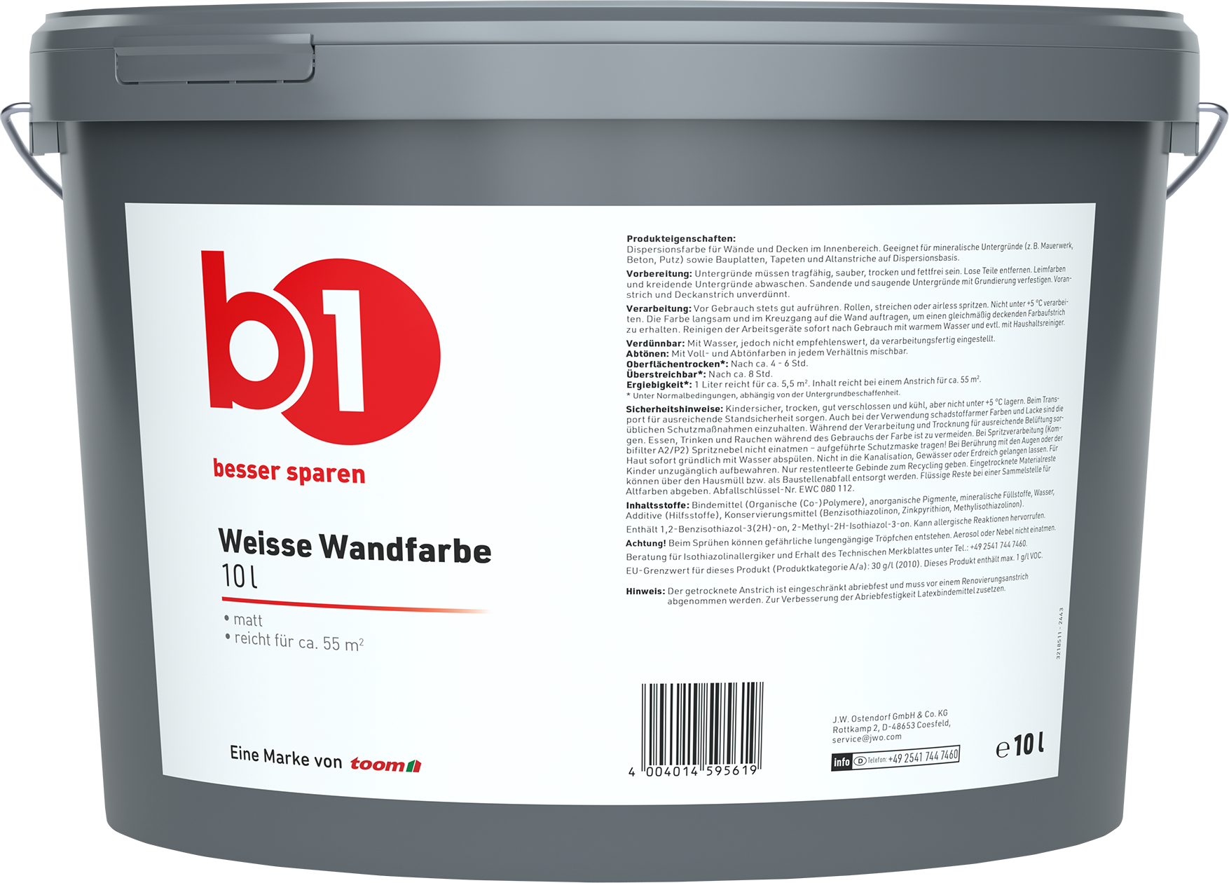 Thumbnail - B1 Wandfarbe weiß matt 10 l