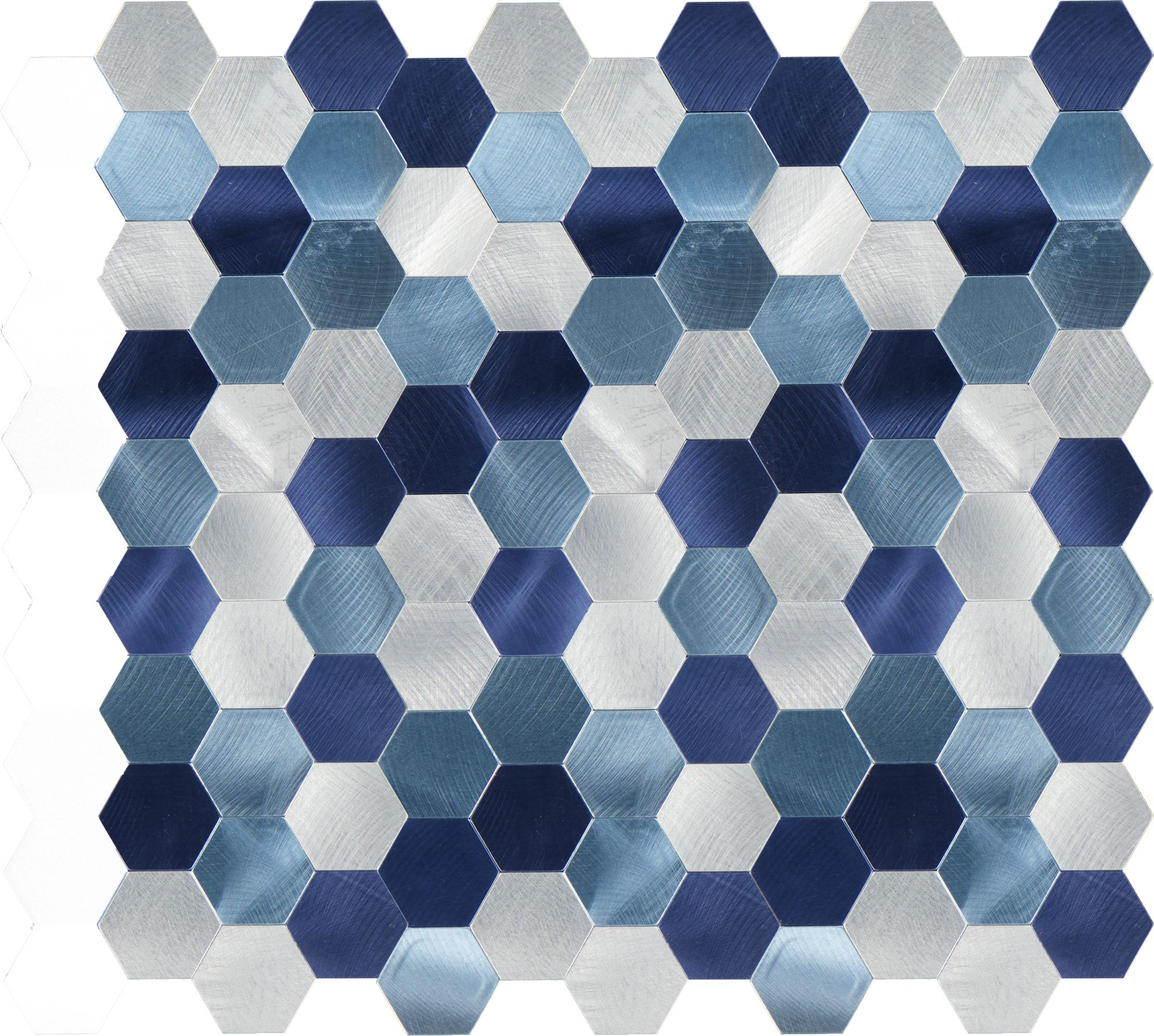 Thumbnail - Mosaikfliese 'Easyglue' selbstklebend blau/silber 28 x 29 cm