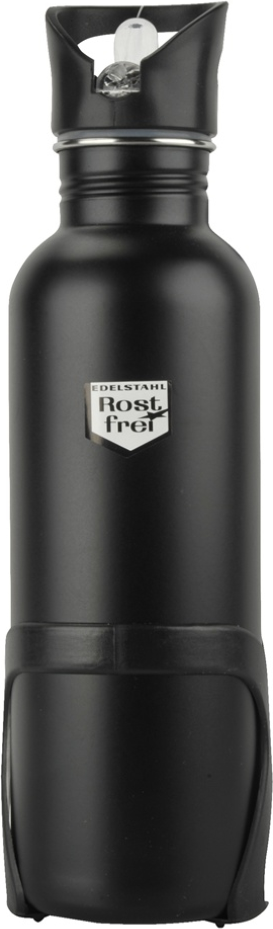 Fischer Fahrrad Trinkflasche Edelstahl schwarz 750 ml