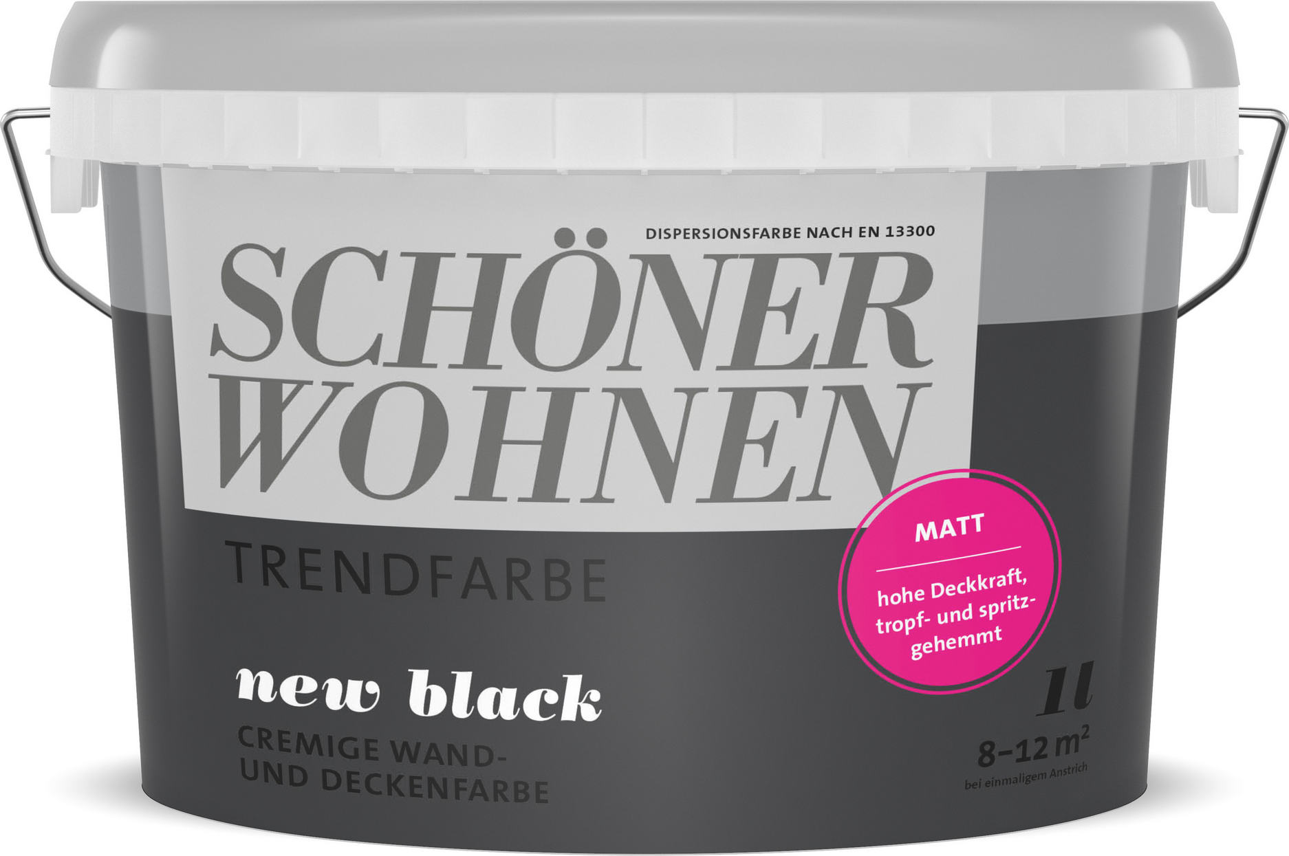 Thumbnail - Schöner Wohnen Farbe Trendfarbe 'New Black' schwarz matt 1 l