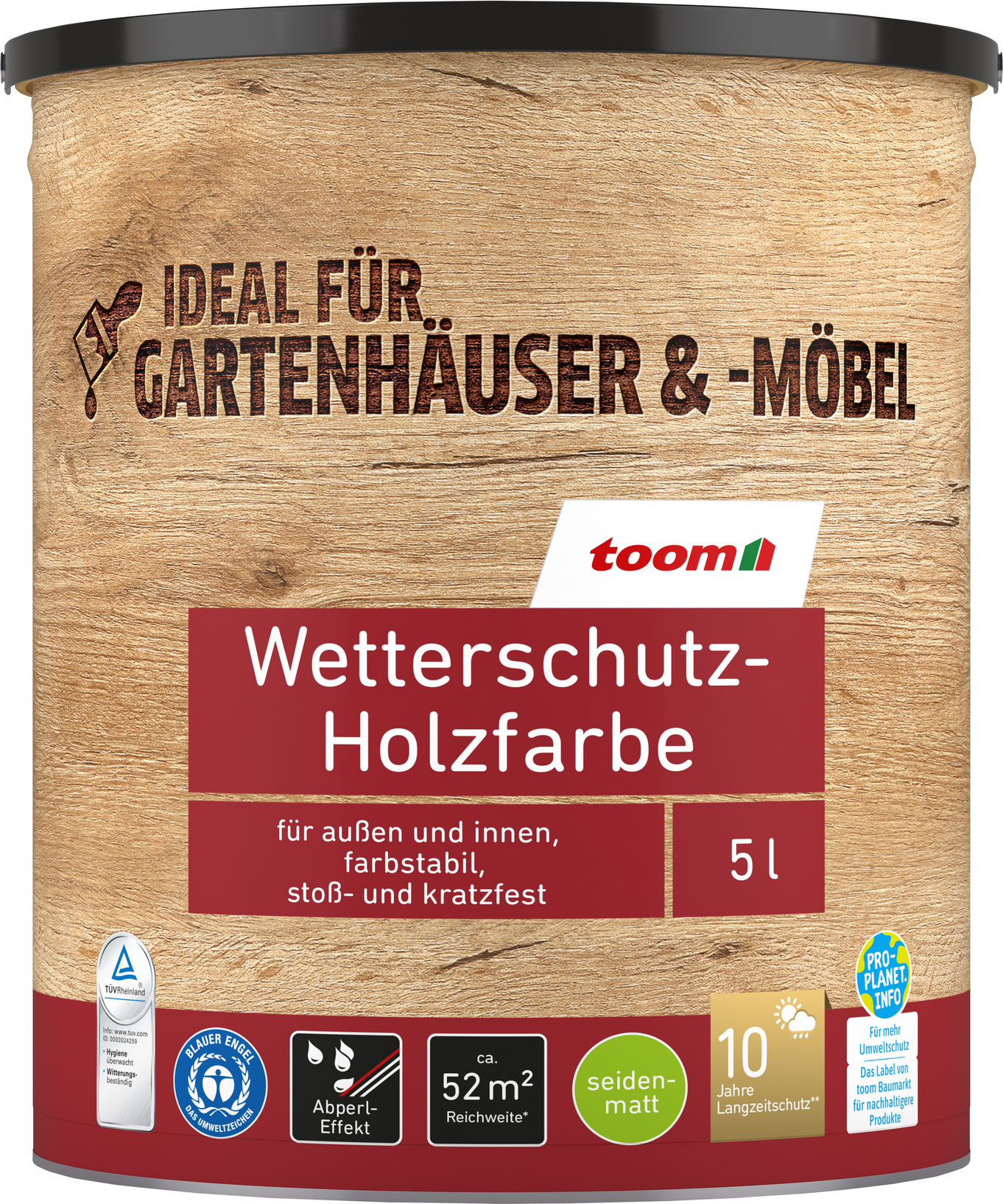 toom Wetterschutz-Holzfarbe silberfarben 5 l