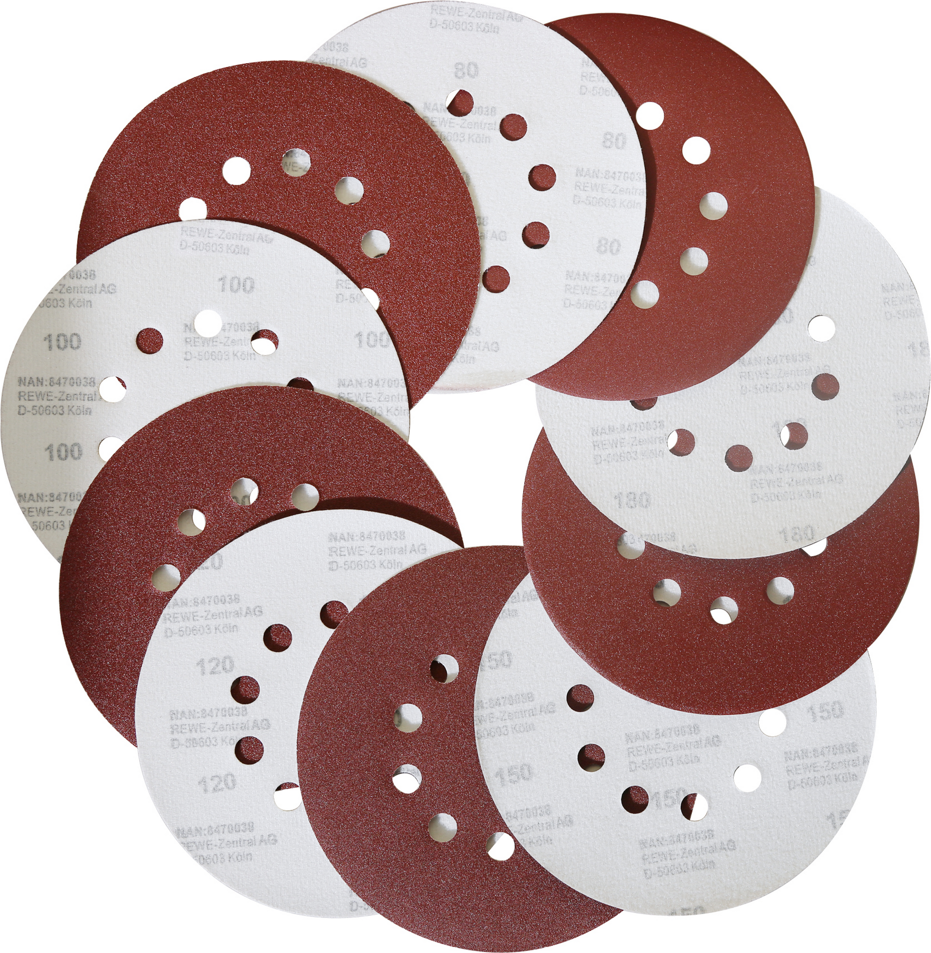 B1 Schleifpapier-Set Ø 215 mm 10-teilig