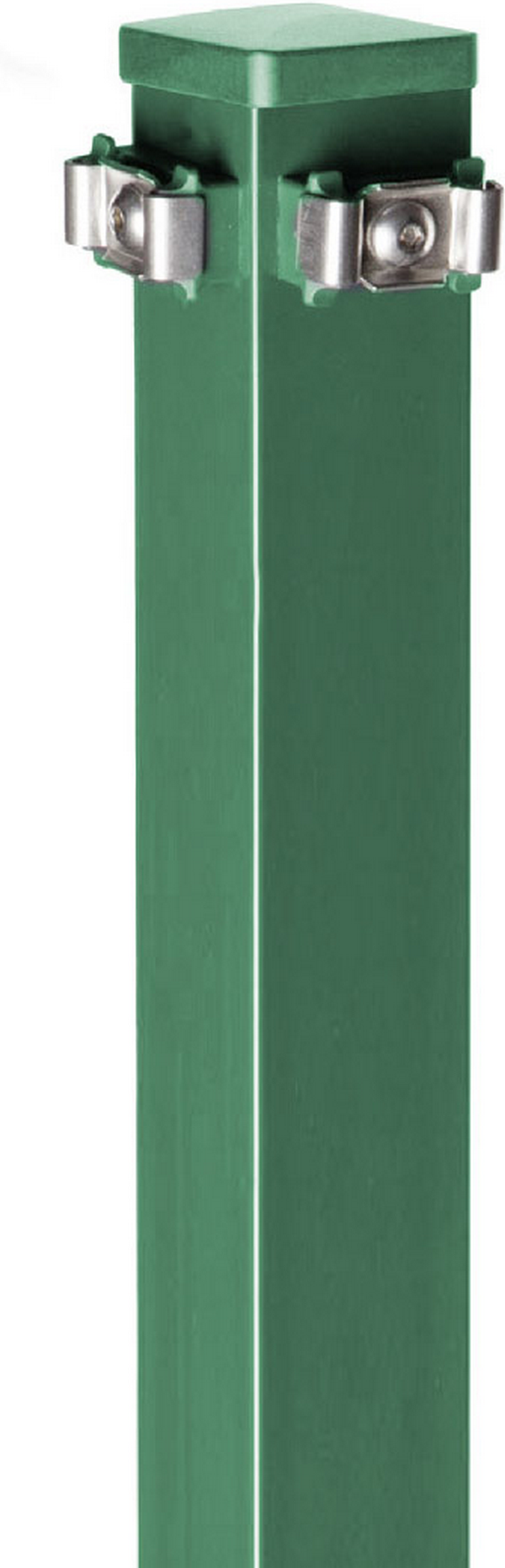 deutsche zauntechnik Eck-Zaunpfosten 'Type Q 60 VPE' moosgrün 130 cm, für Zaunhöhe bis 83 cm