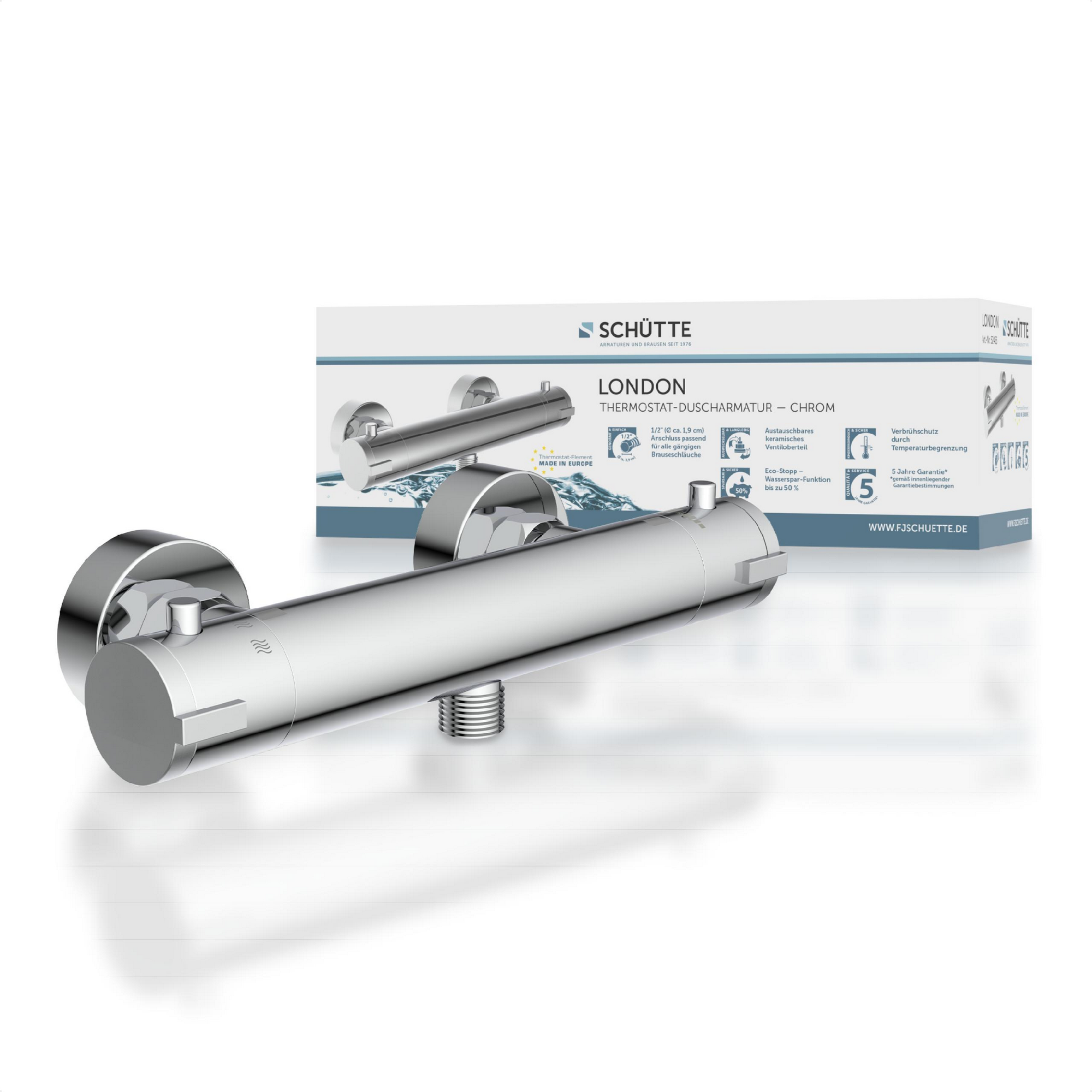 Schütte Thermostat-Duscharmatur 'London' chromfarben