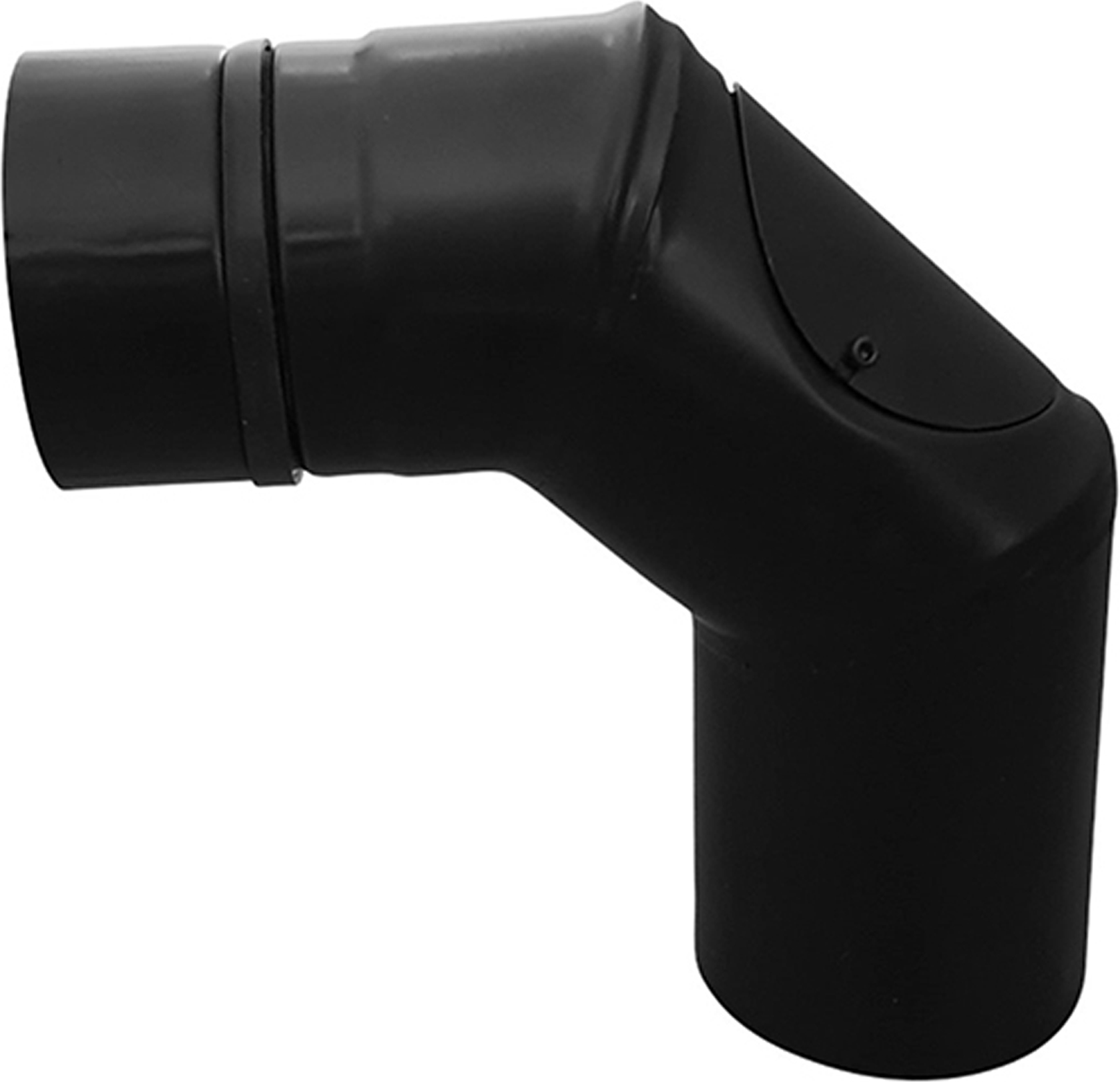 Firefix Bogen mit Tür für Pelletofenrohre schwarz Ø 80 x 200 mm